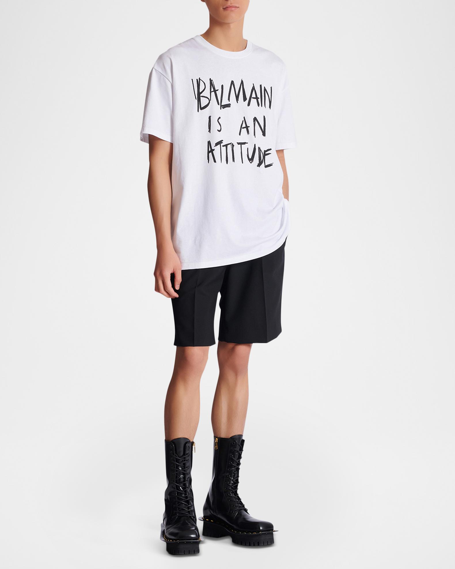 BALMAIN HOMME グラフィック 変形Tシャツ Balmain Men's Balmain Attitude Graphic T-Shirt | Neiman Marcus