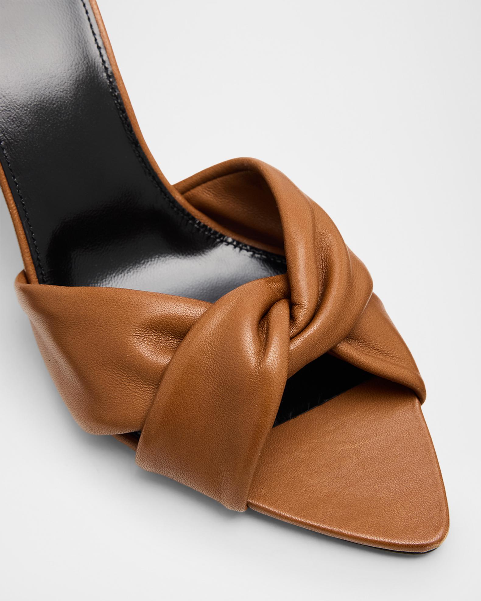 Saint Laurent 75mm Franciane Leather Mule Sandals | Neiman Marcus