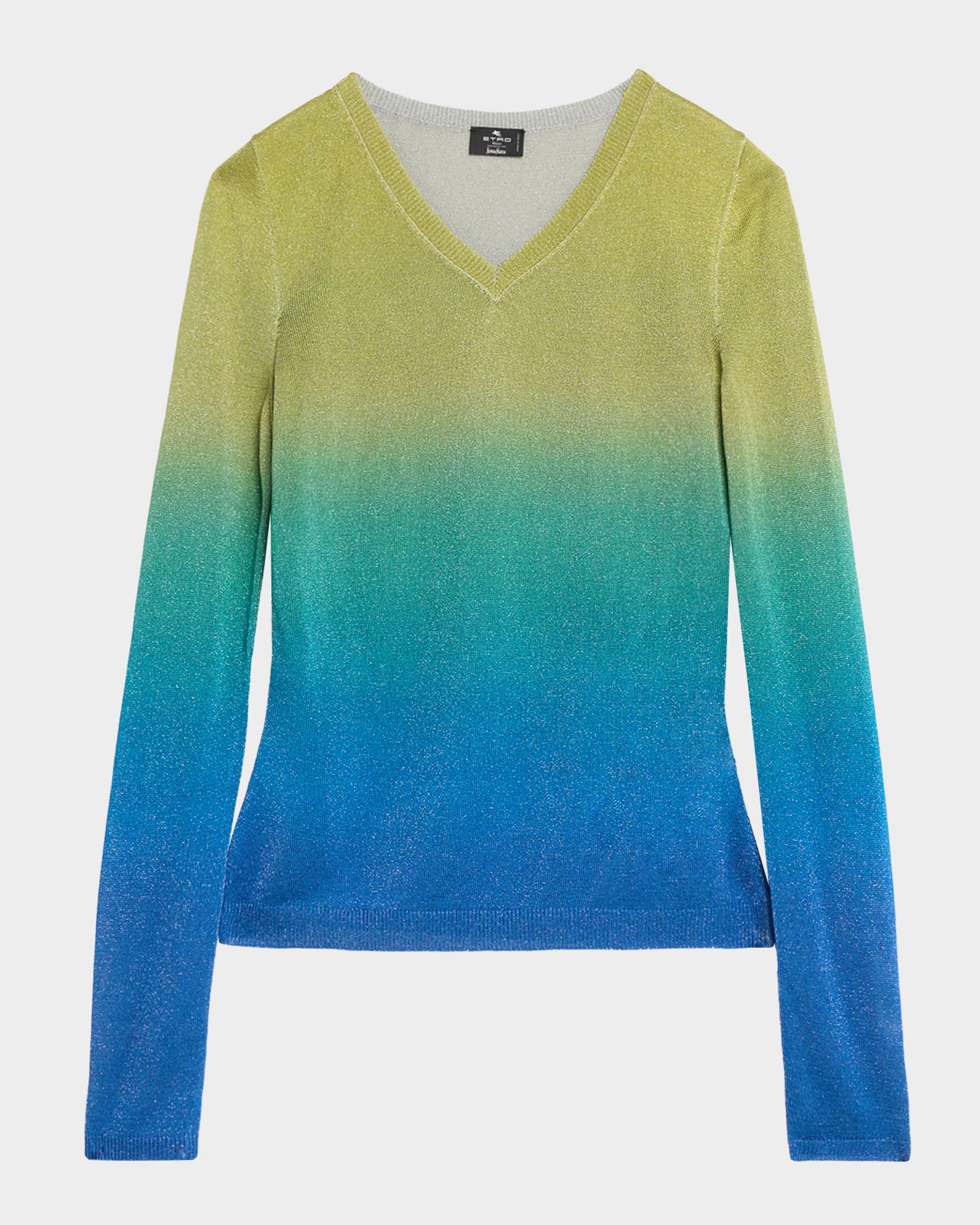 Etro Metallic Ombre Knit V-Neck Sweater | Neiman Marcus
