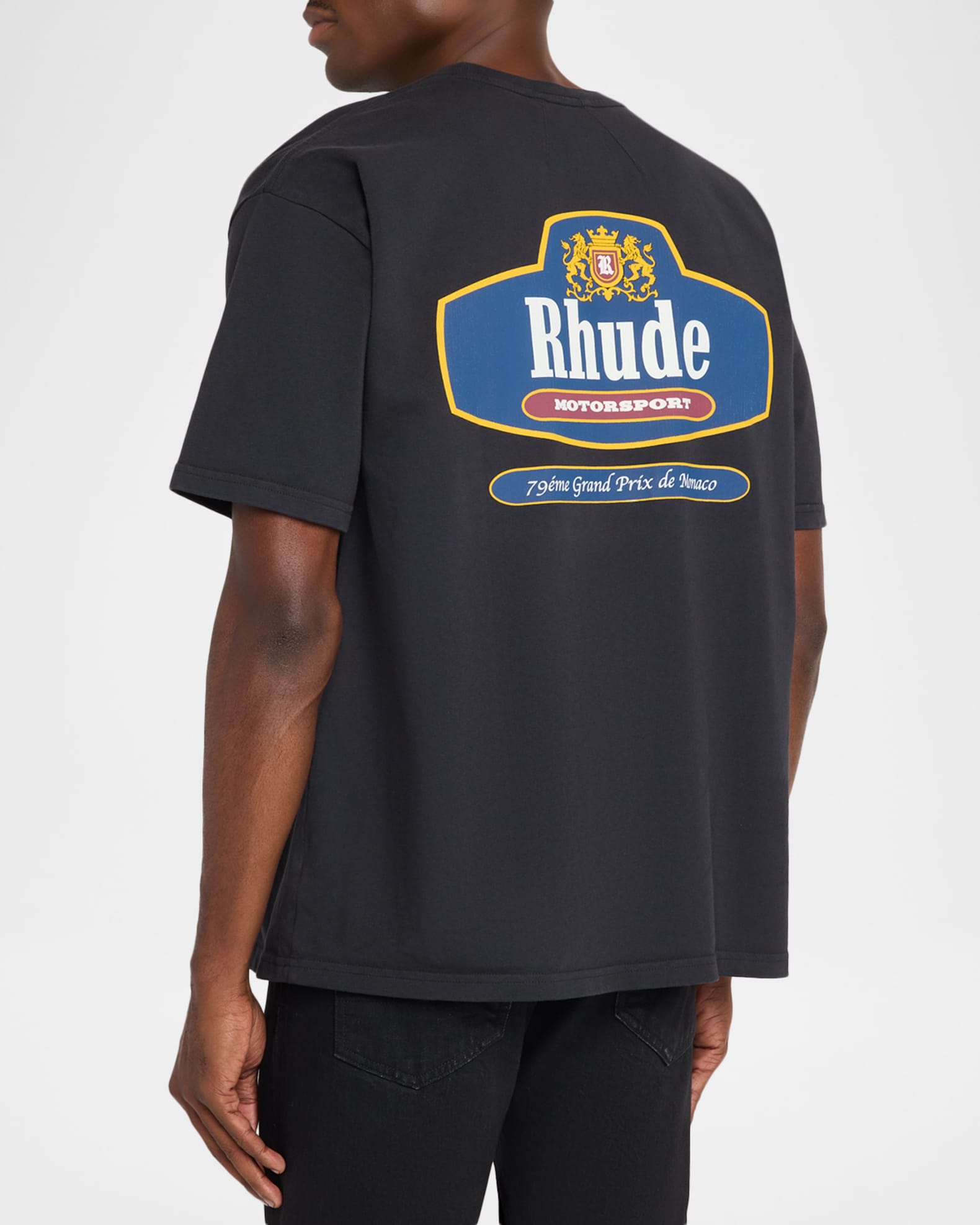 Rhude Men's Racing Crest Logo Cotton T-Shirt | Neiman Marcus