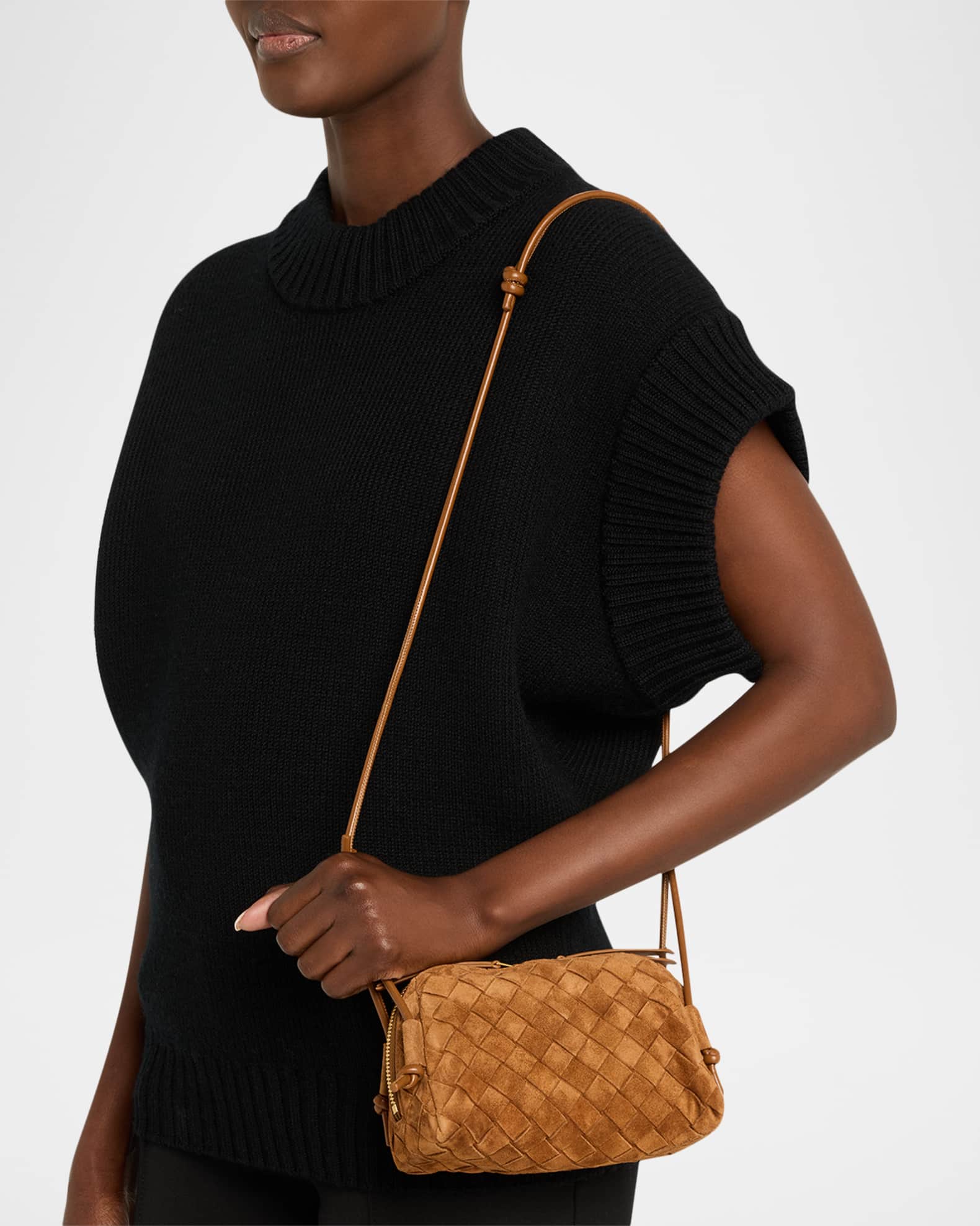 Bottega Veneta Concert Pouch Suede Crossbody Bag | Neiman Marcus