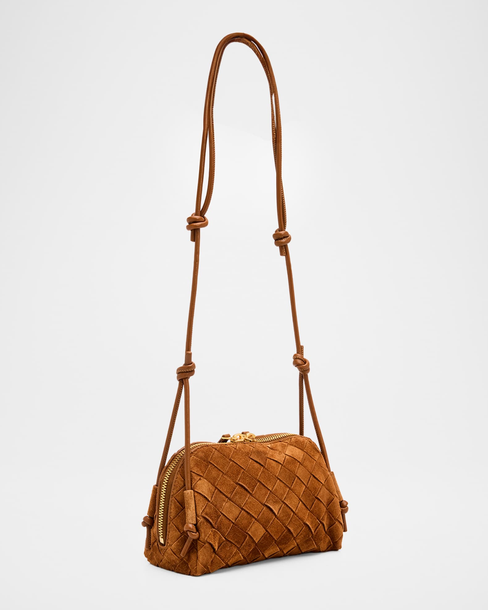 Bottega Veneta Concert Pouch Suede Crossbody Bag | Neiman Marcus