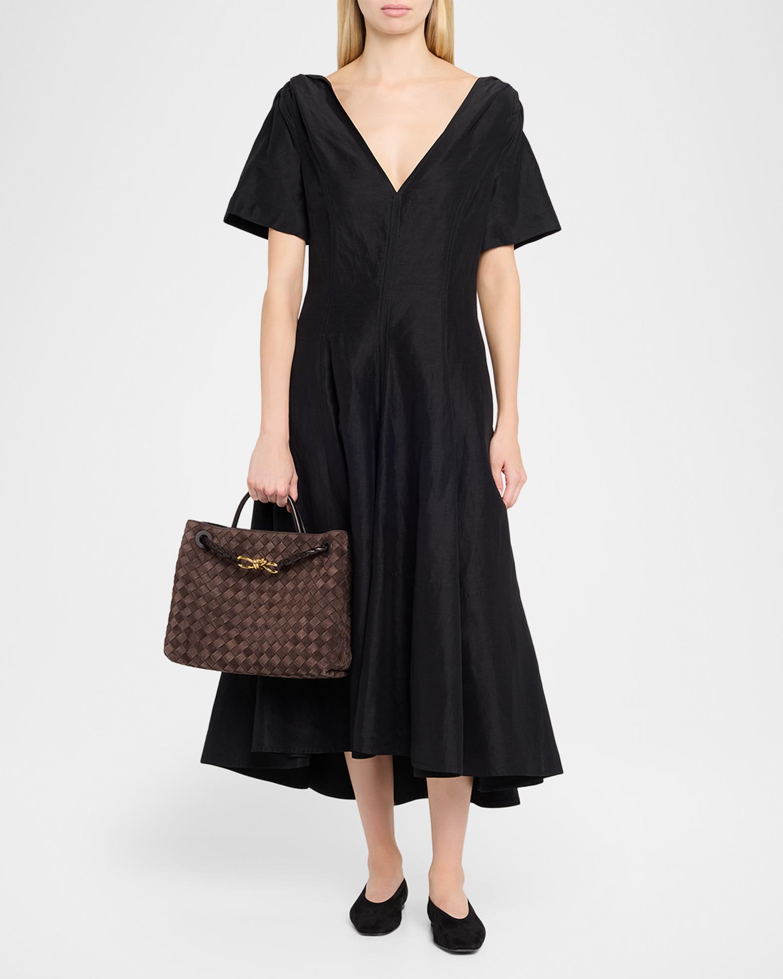 Bottega Veneta Andiamo Medium Top-Handle Bag in Suede | Neiman Marcus