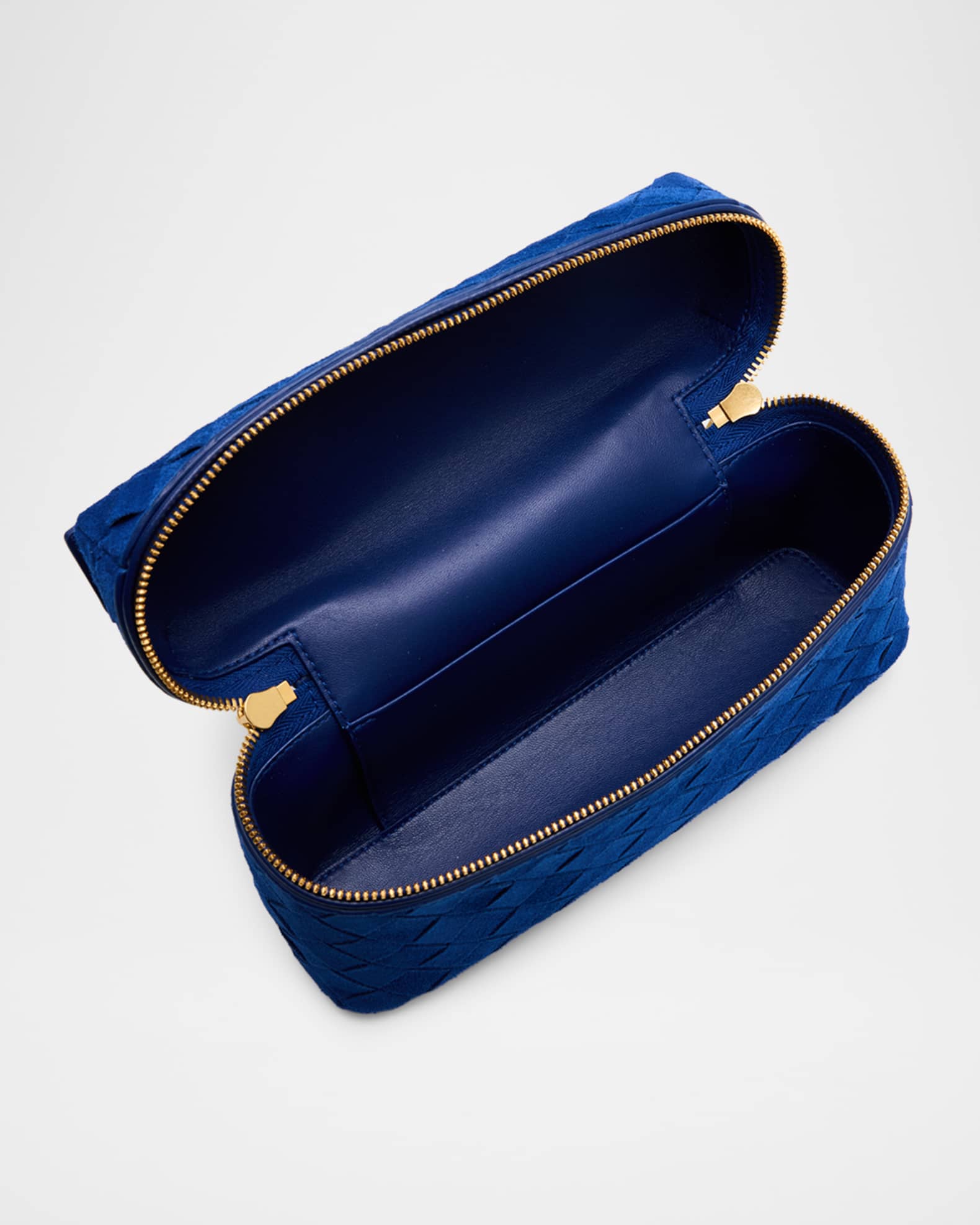 Bottega Veneta Bang Bang Vanity Intrecciato Suede Top-Handle Bag