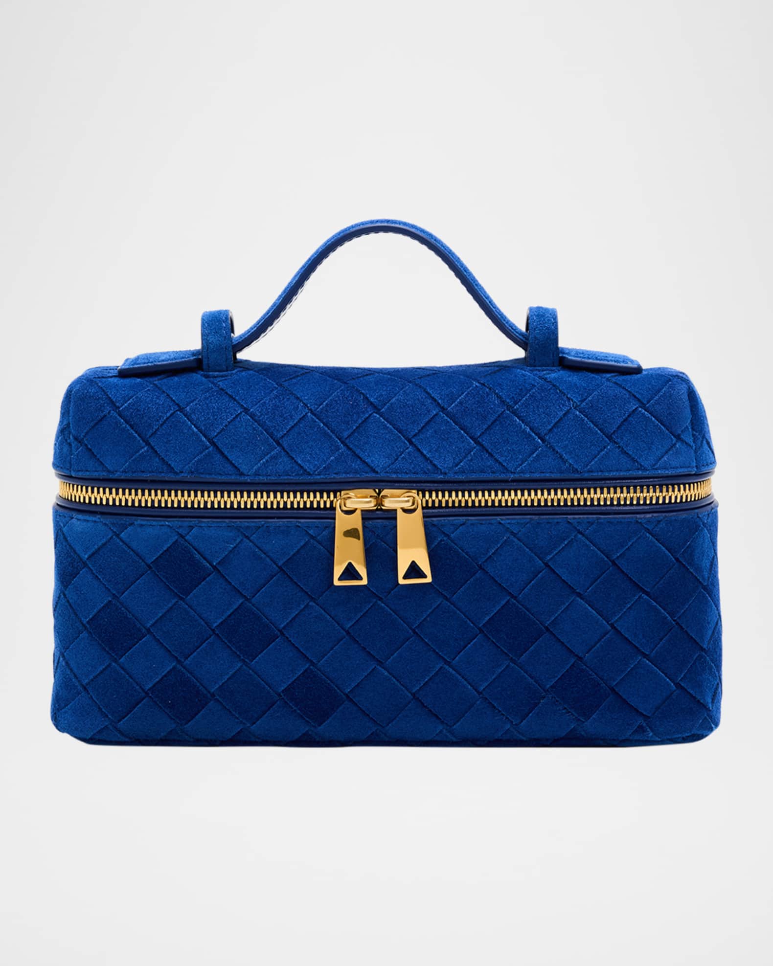 Bottega Veneta Bang Bang Vanity Intrecciato Suede Top-Handle Bag