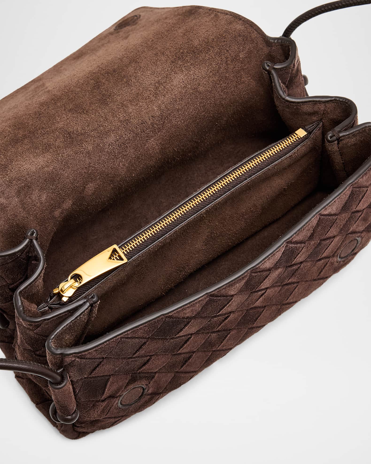 Bottega Veneta Smooth Suede Crossbody Bag | Neiman Marcus