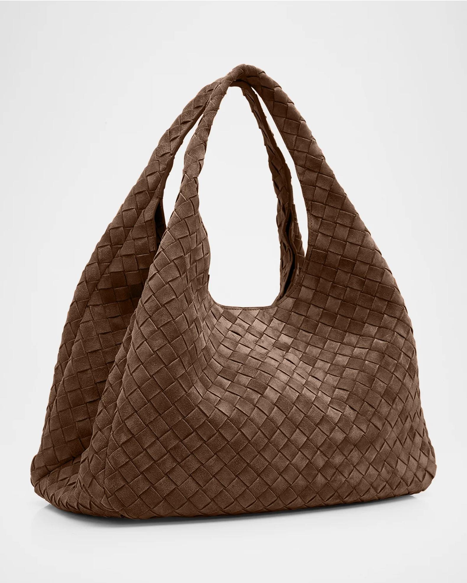 Bottega Veneta Campana Large Suede Shoulder Bag | Neiman Marcus