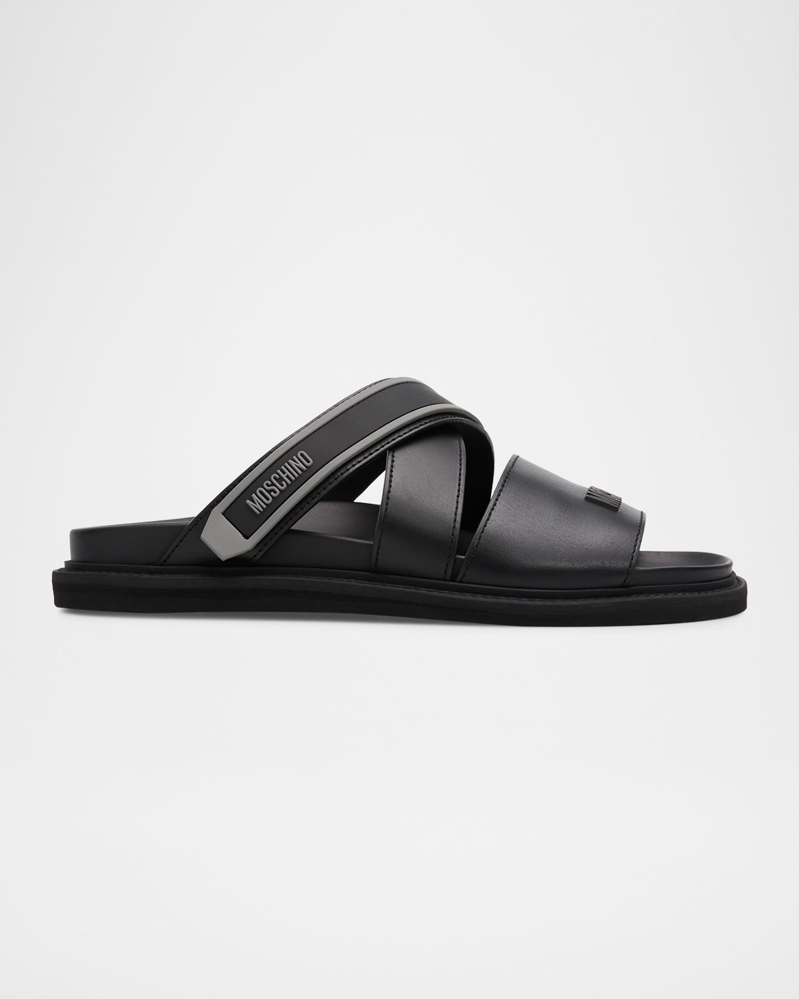 Moschino Men’s Black Logo Slides Slip On Sandals 46 Moschino Men main image 2