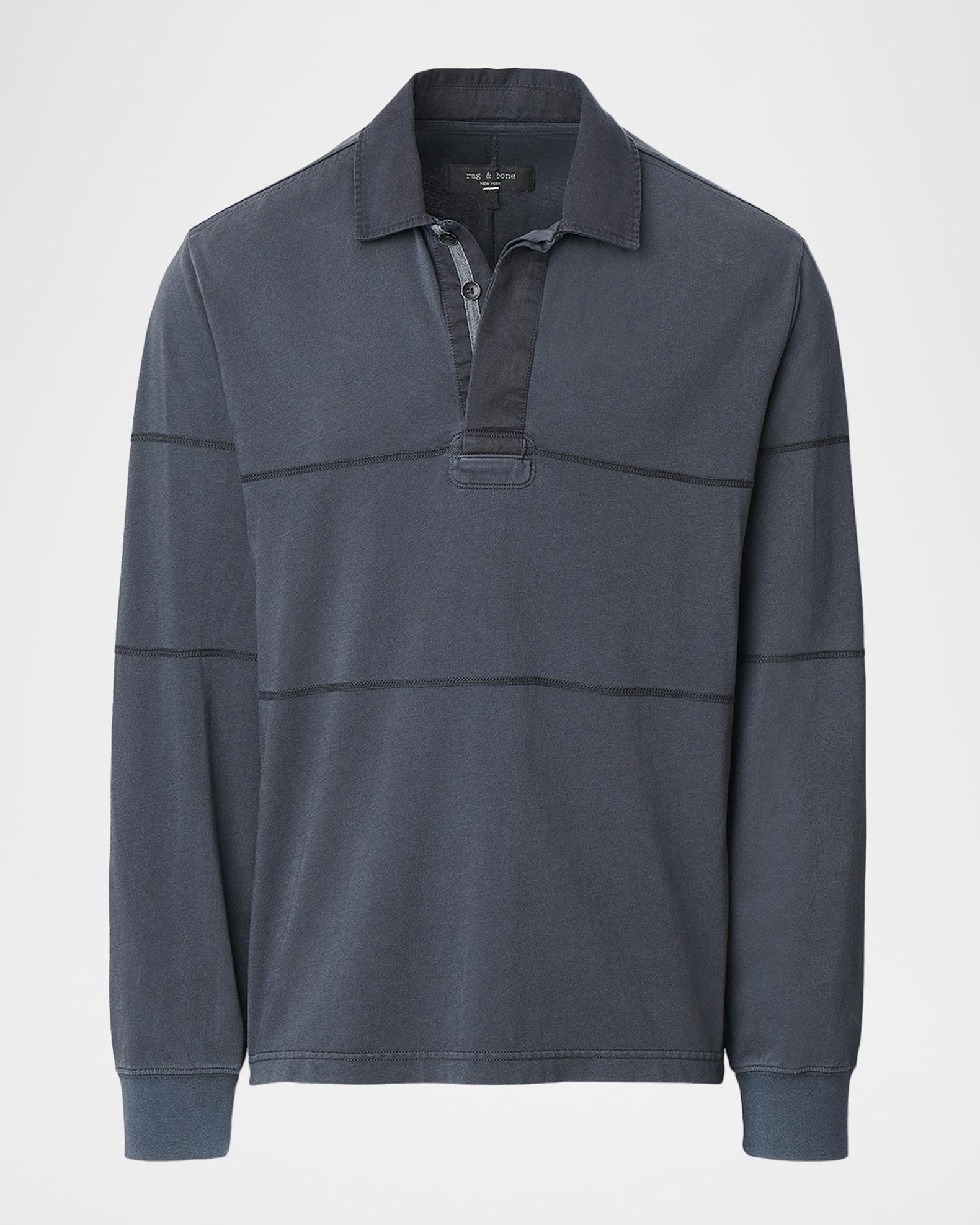 Rag & Bone Men's Vintage-Washed Long-Sleeve Rugby Polo Shirt | Neiman ...