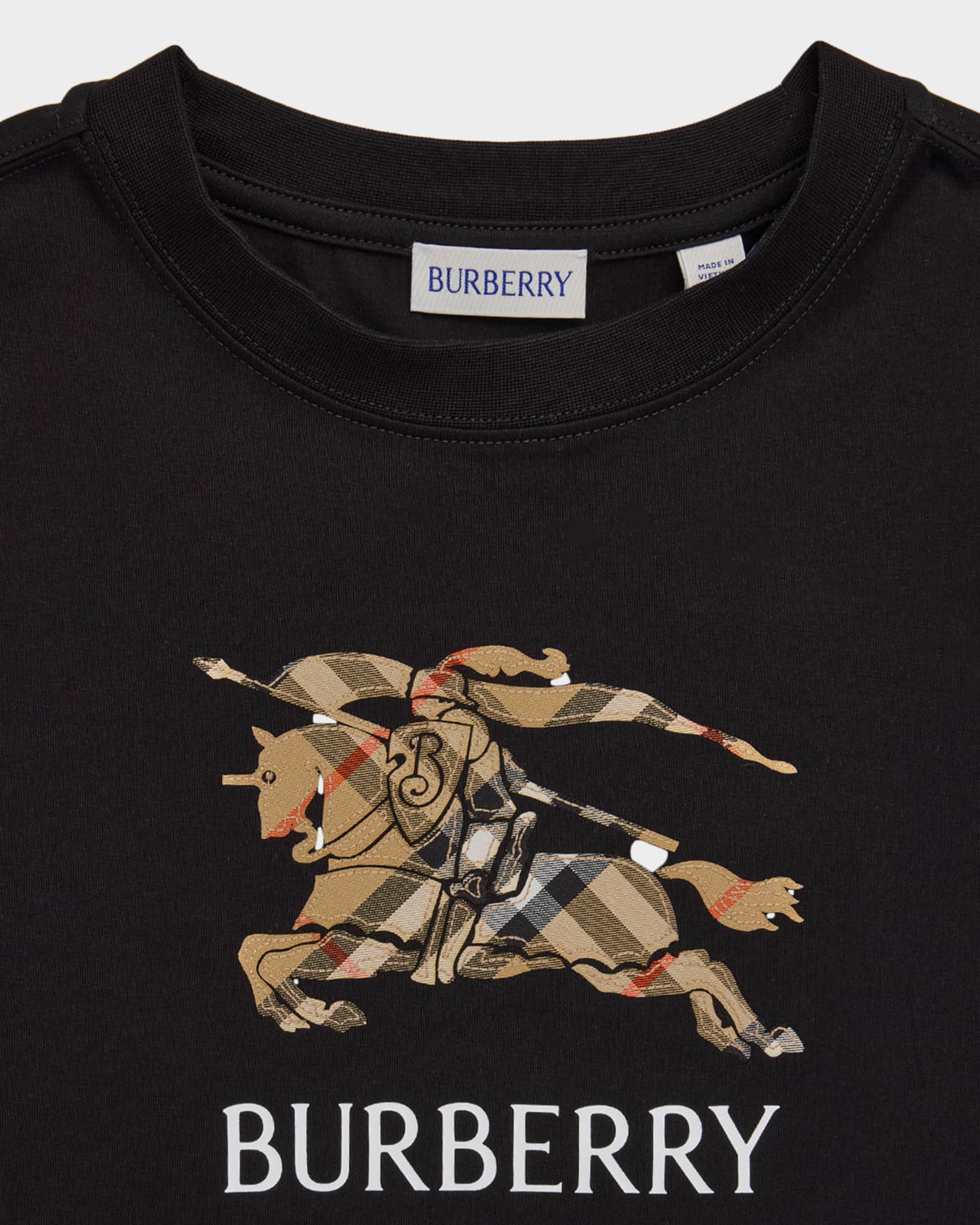 Burberry Boy's EKD Check Cotton T-Shirt, Size 4-14 | Neiman Marcus