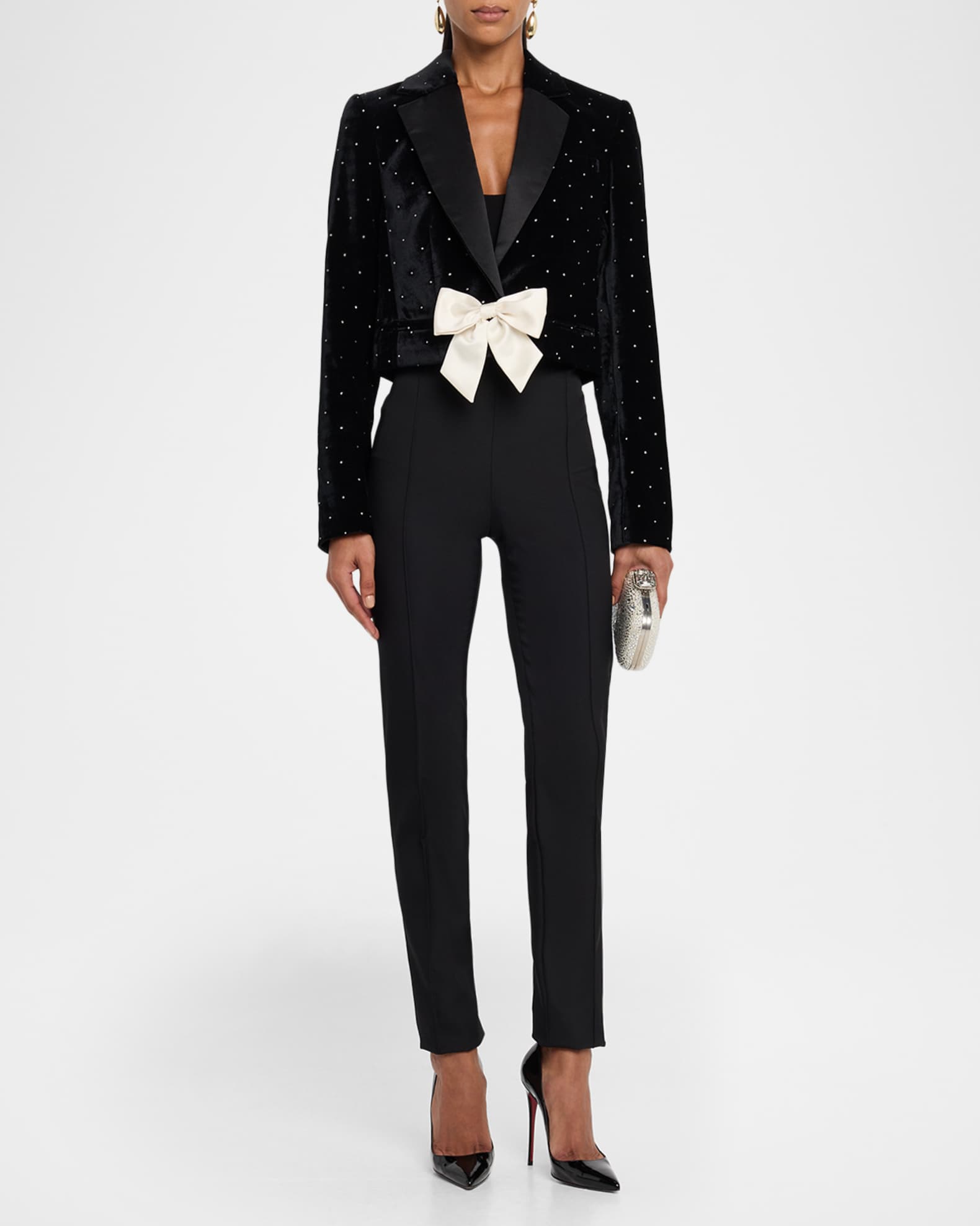girlish バルーンジレ LoveShackFancy Orlisa Cropped Velvet Blazer | Neiman Marcus