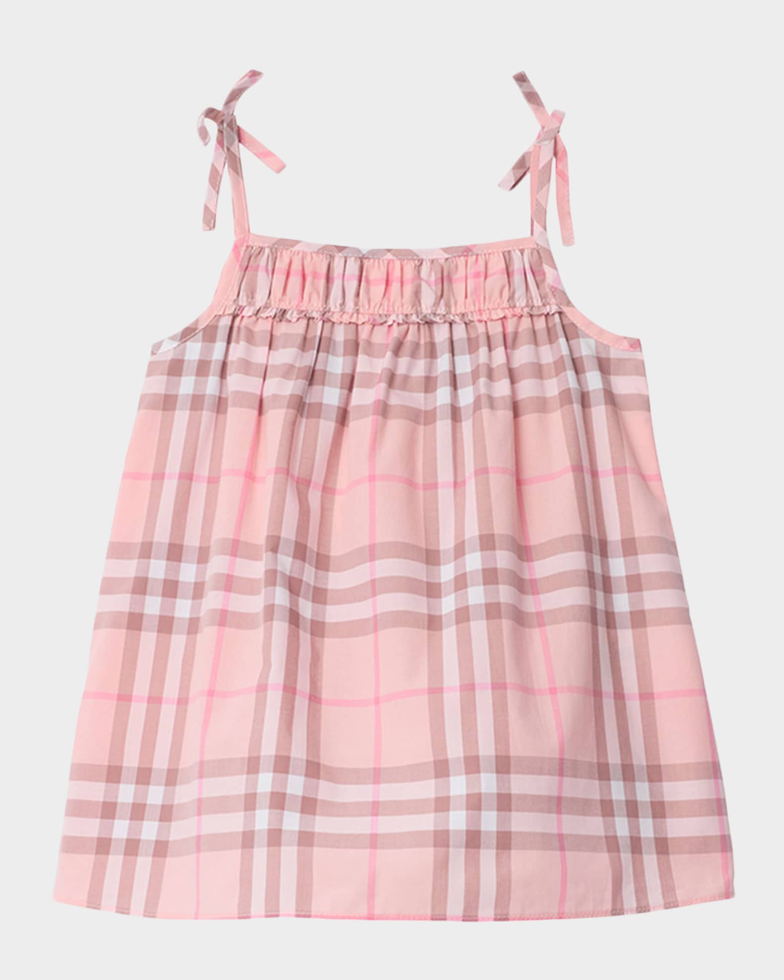 Burberry Girl's Check Cotton Dress With Bloomers, Size 1M-18M