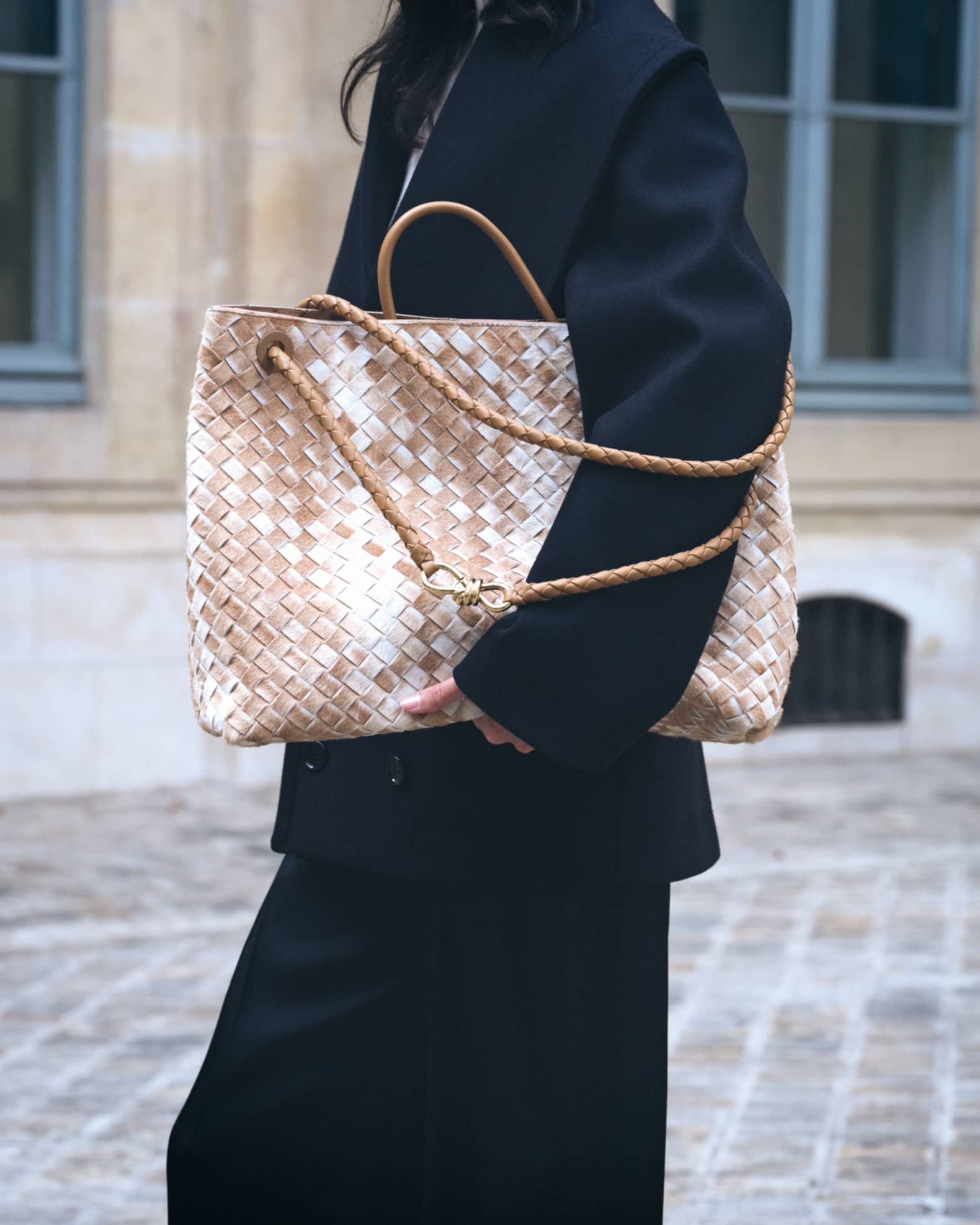 Bottega Veneta Andiamo Large Calf Hair Top-Handle Bag | Neiman Marcus