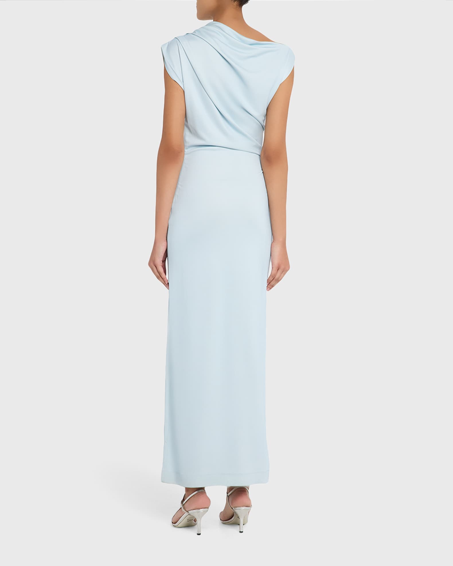 Oscar de la Renta Chinese Cyclamen-Print Draped Jersey Maxi Dress | Neiman  Marcus