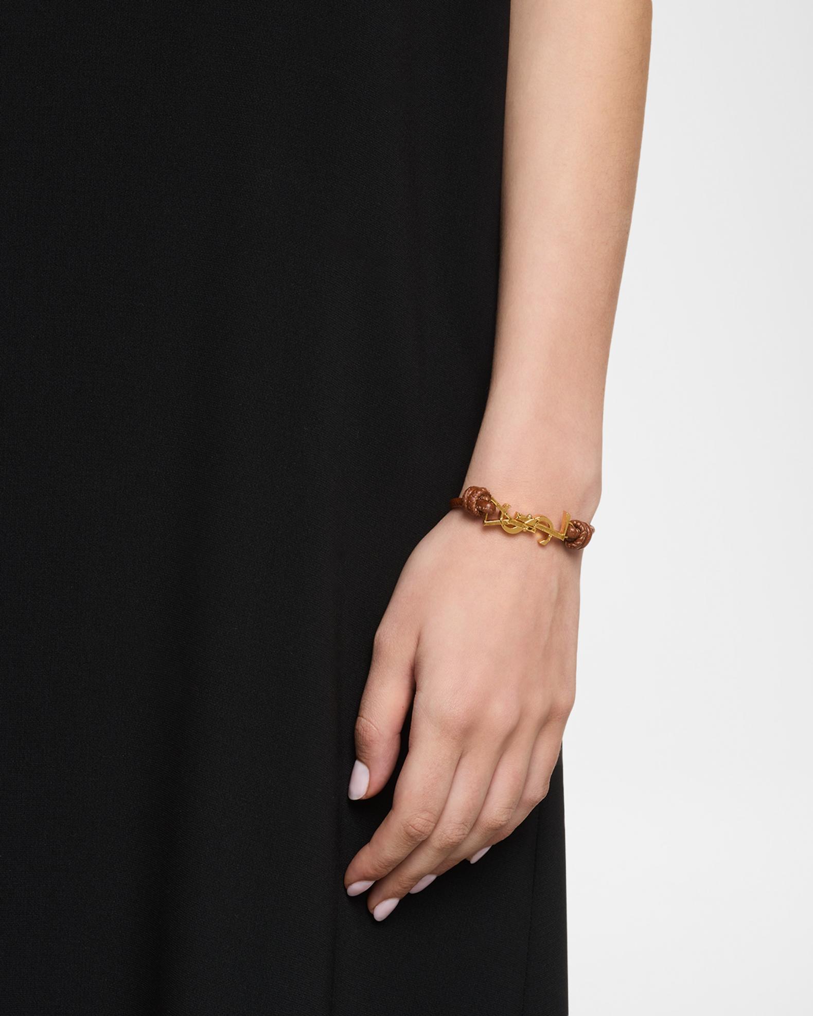 Saint Laurent YSL Leather Cord Bracelet | Neiman Marcus