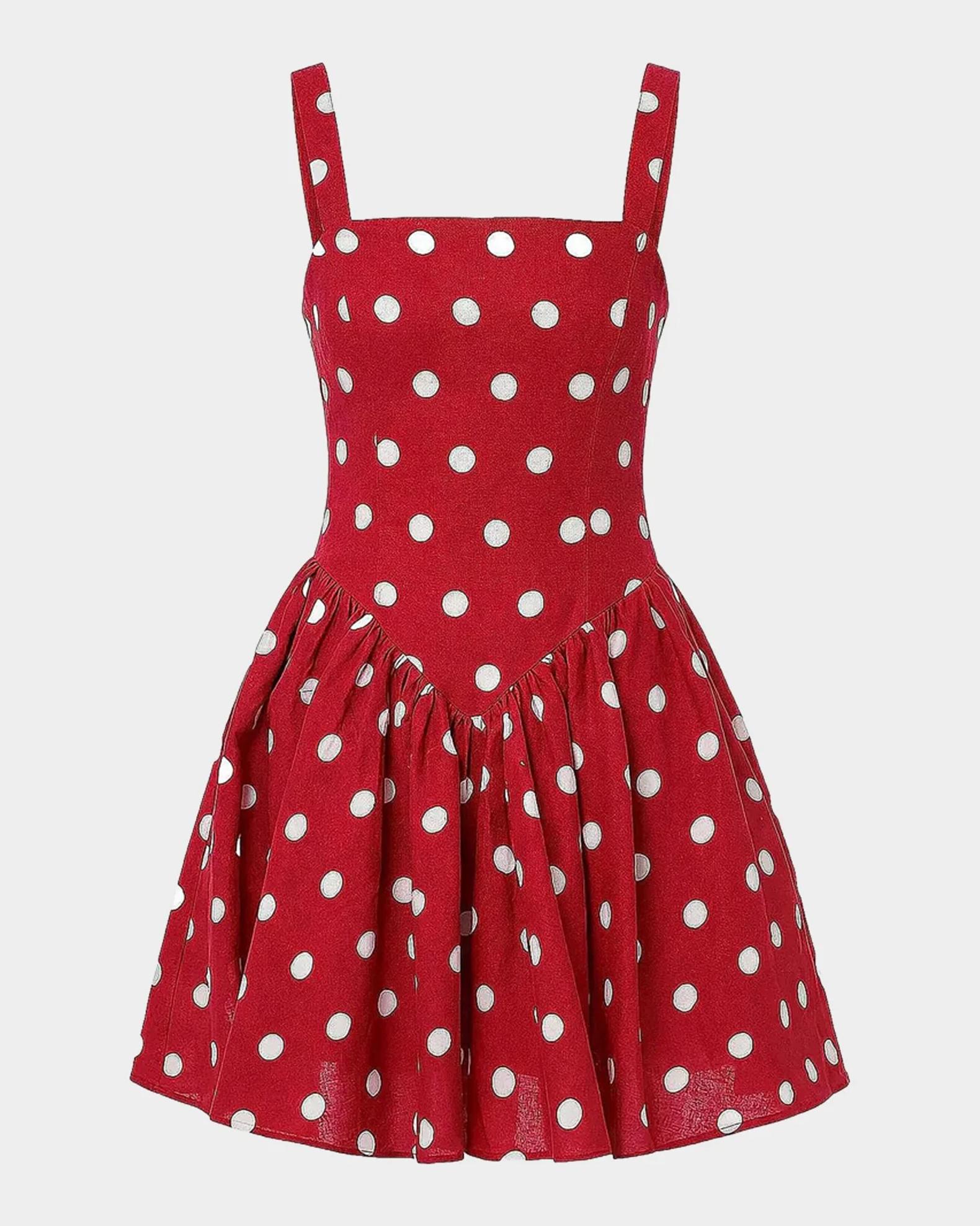 NICHOLAS Vittoria Polka Dot Flounce Mini Dress | Neiman Marcus