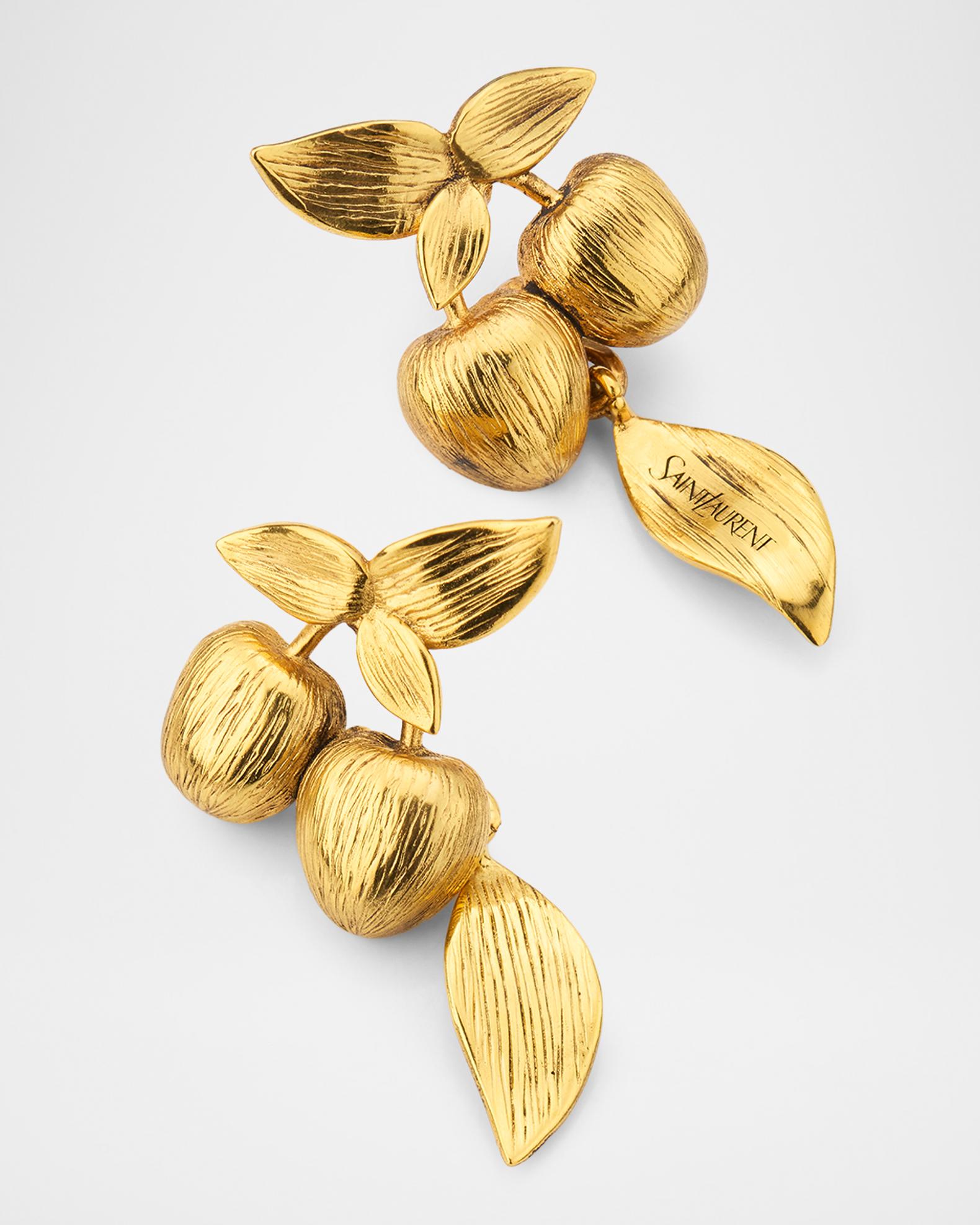 Saint Laurent Textured Cherry Earrings | Neiman Marcus