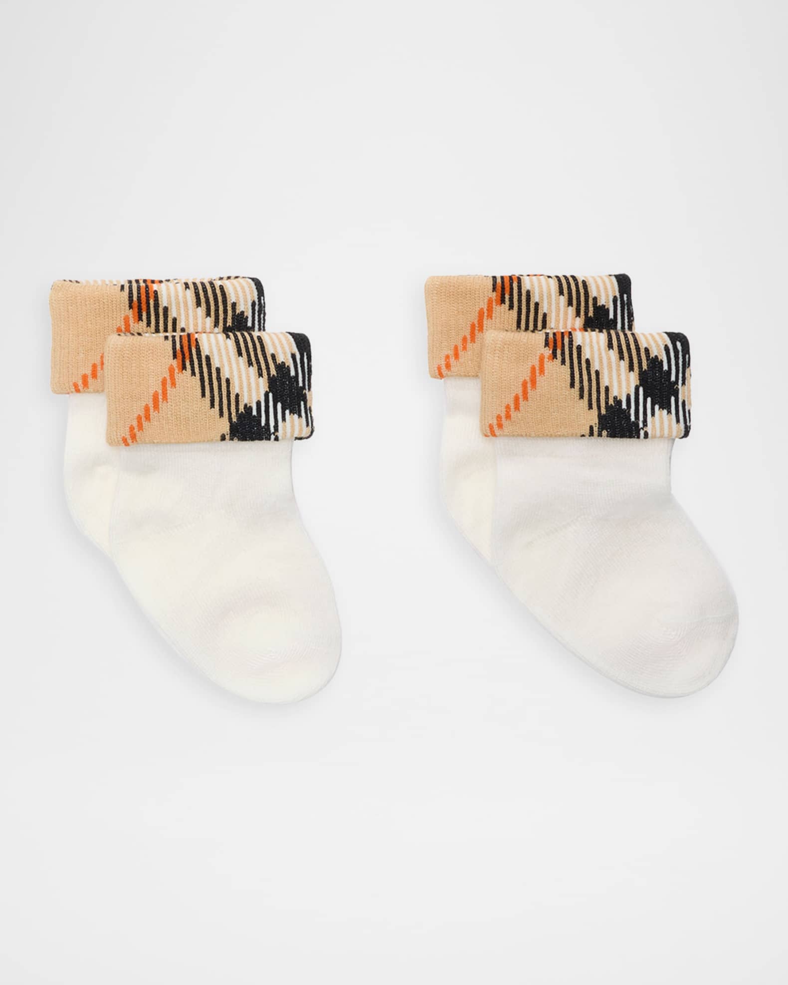 Burberry Kid's Two-Pack Cotton-Blend Socks, Size 1M-18M | Neiman