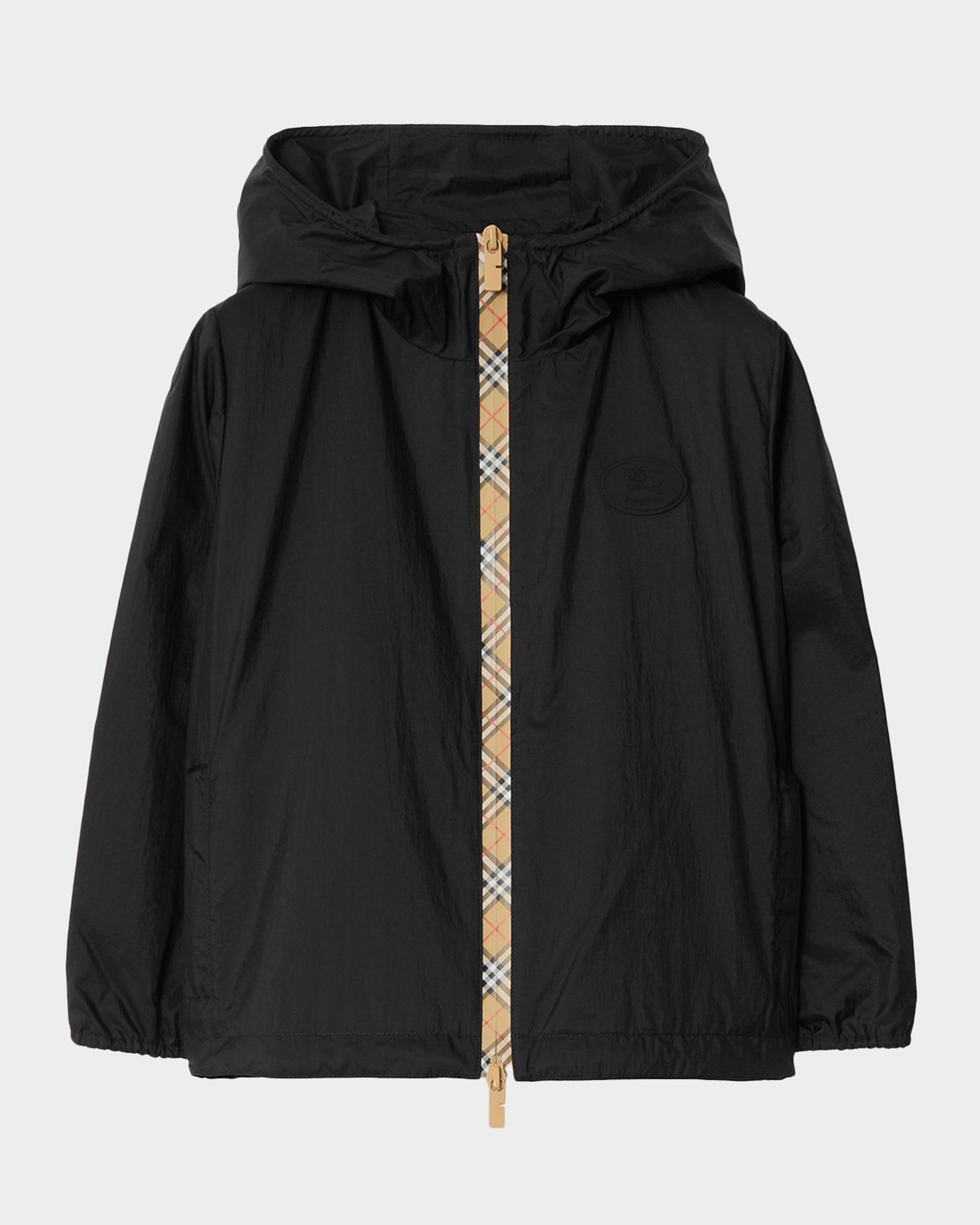 Burberry Boy's Checker-Tape Nylon Hooded Jacket, Size 3-14