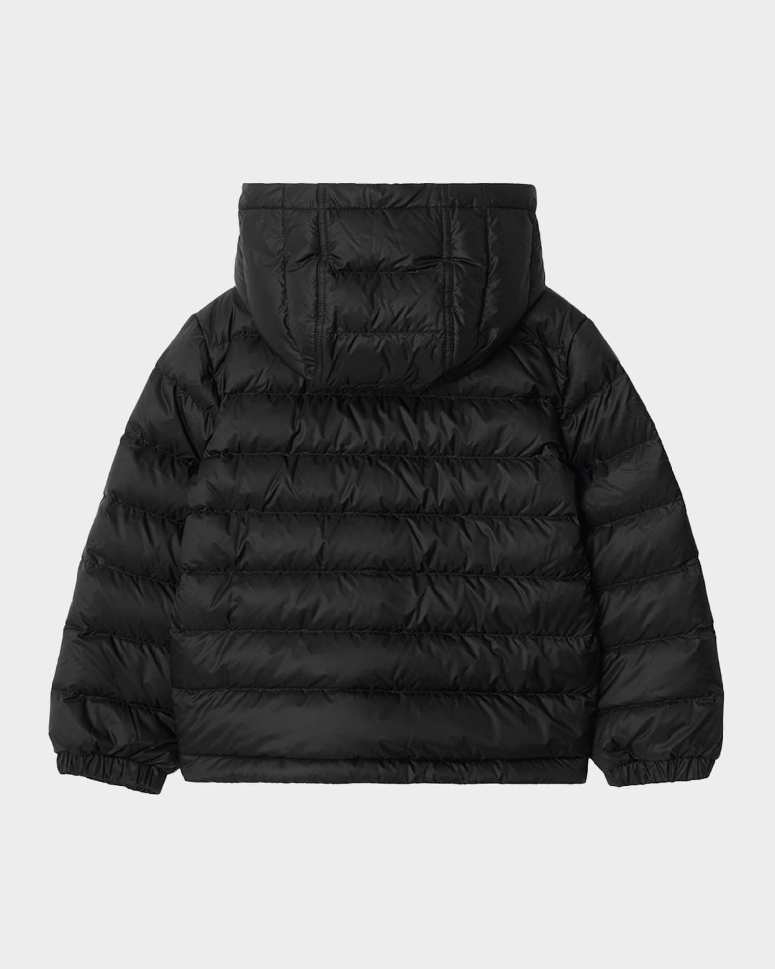 Burberry Boy's Checker-Tape Nylon Hooded Puffer Jacket, Size 4-14