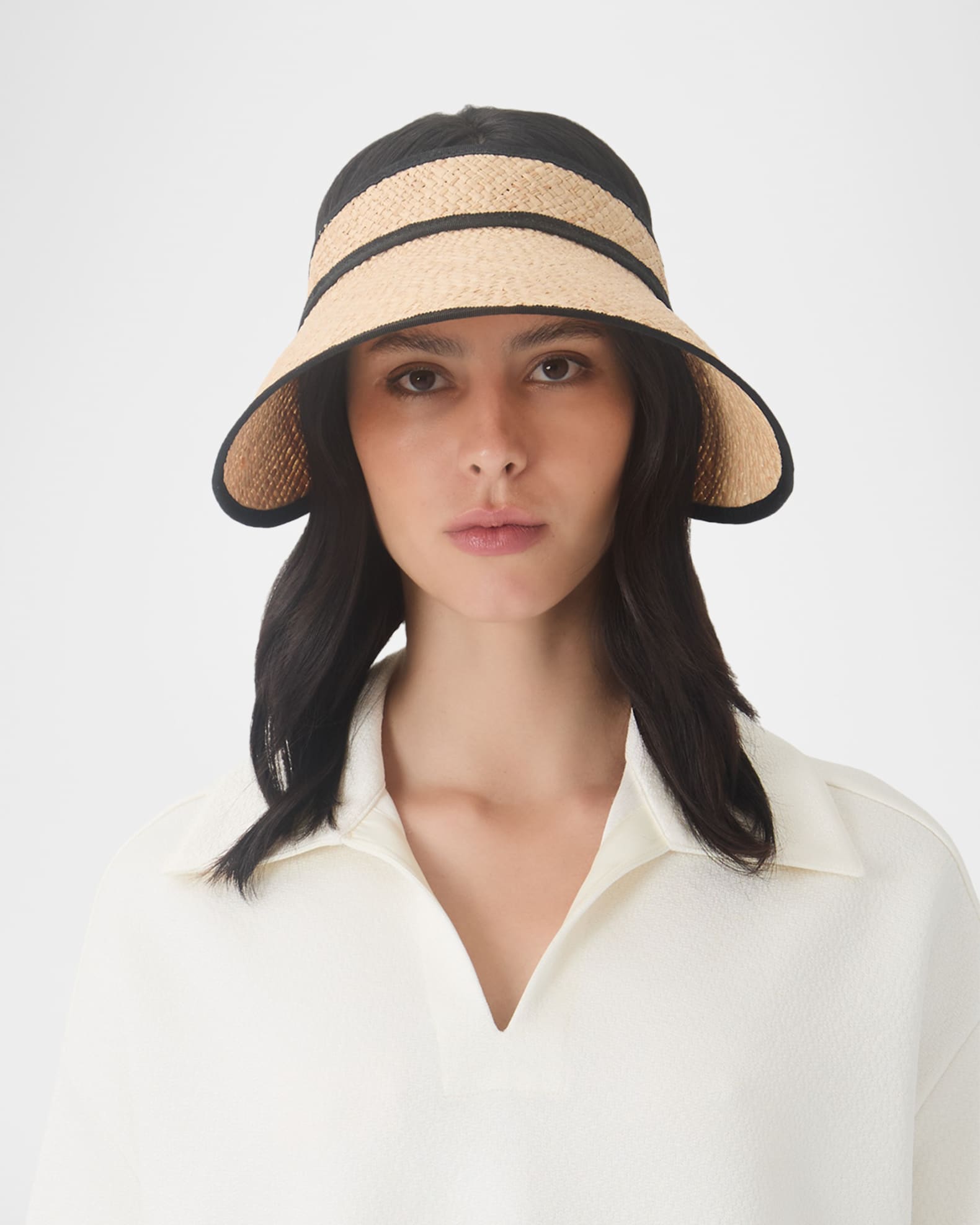 Eugenia Kim Trixie Raffia Sun Visor | Neiman Marcus