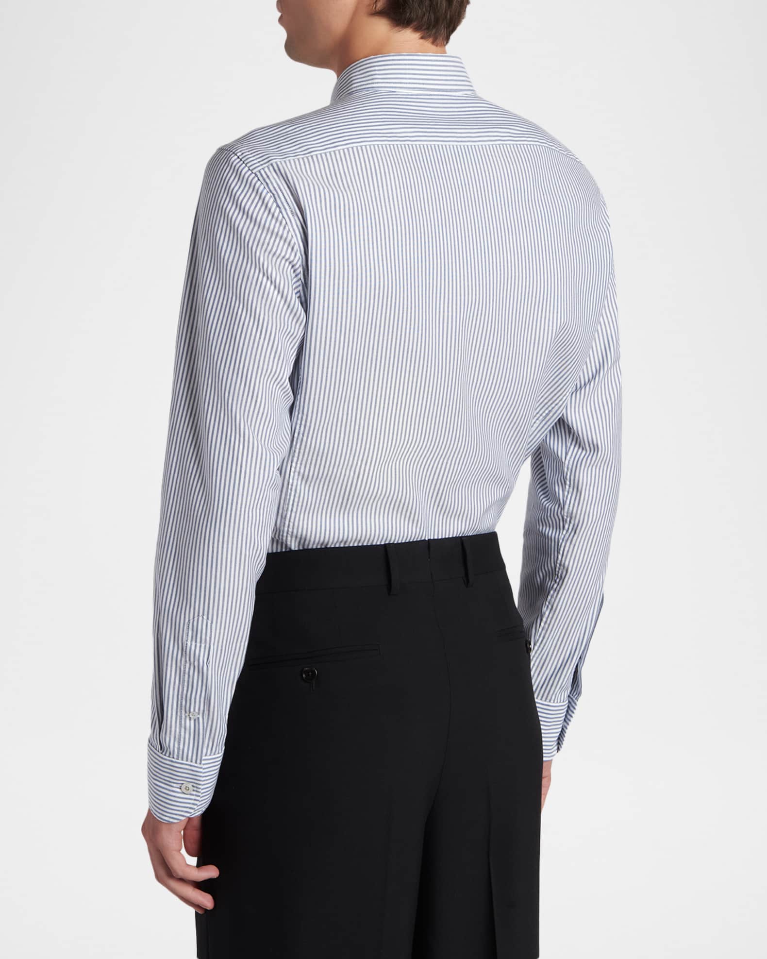TOM FORD Men's Oxford Striped Slim-Fit Dress Shirt | Neiman Marcus