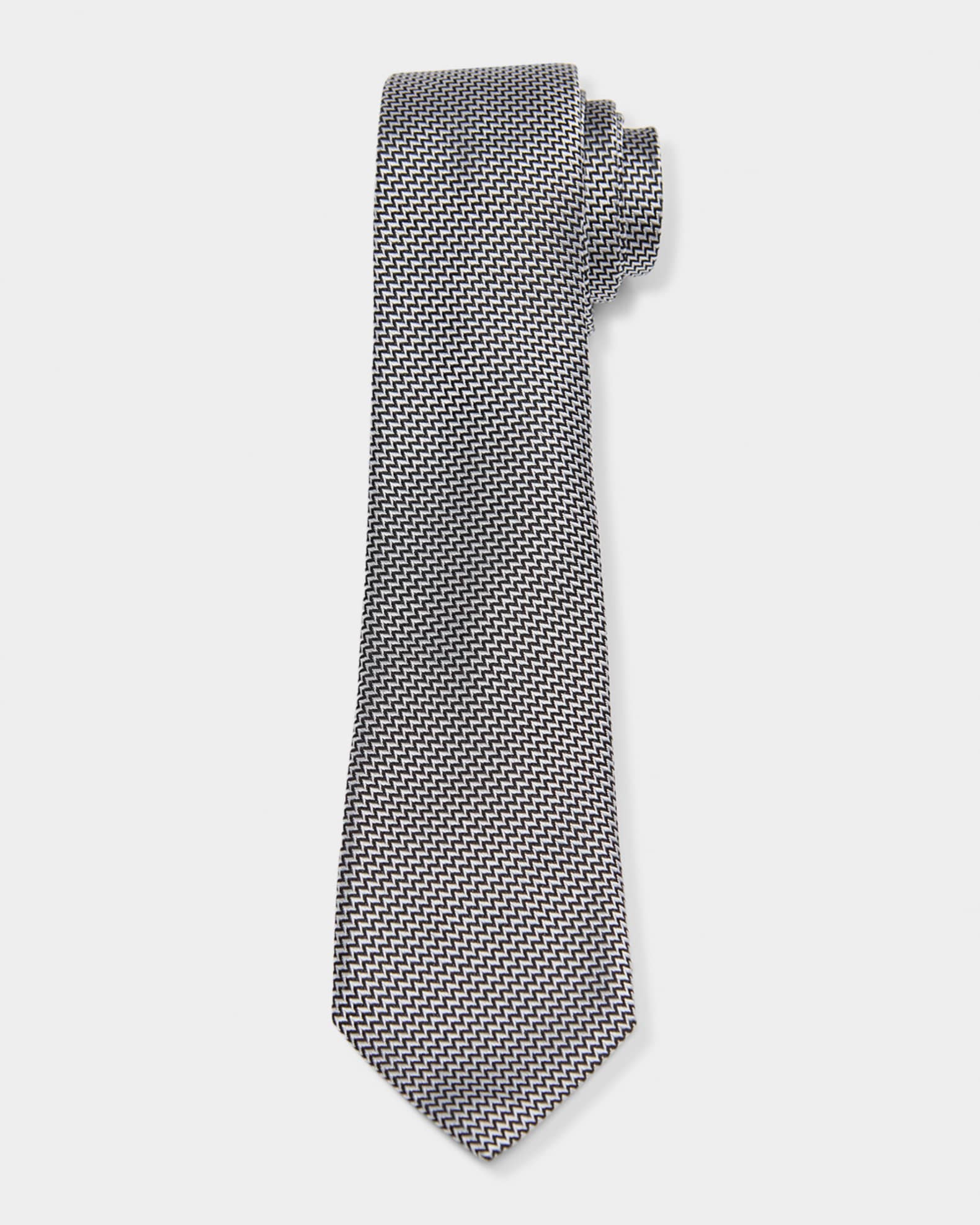 【タグ付き】TOM FORD チェック柄 黒　白　ネクタイ TOM FORD Men's Micro-Zigzag Silk Tie | Neiman Marcus