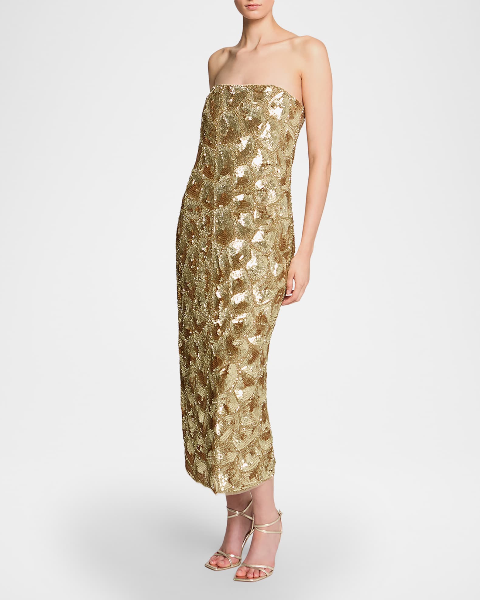 green emerald velvet dress Kayleen Sequin Paillette Midi Dress main image 1