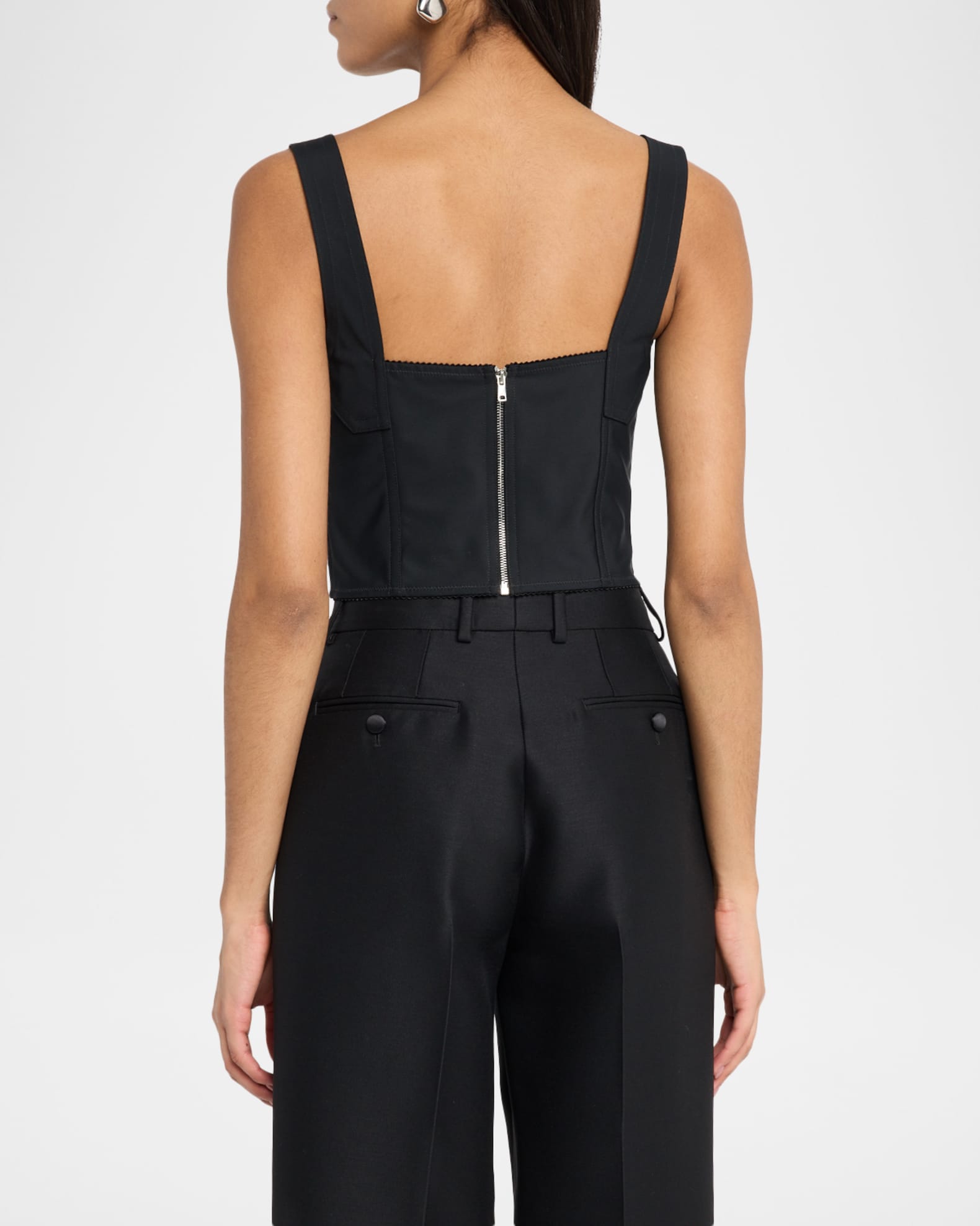 Dolce&Gabbana Lace Jacquard Crop Bustier Top | Neiman Marcus