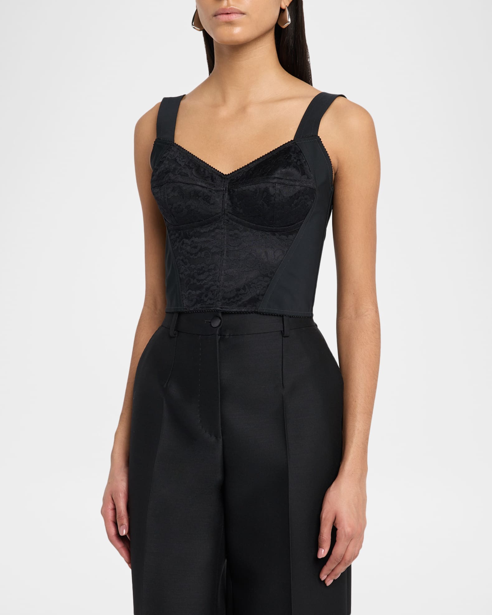 トップス DOLCE &GABBA N A Dolce&Gabbana Lace Jacquard Crop Bustier Top | Neiman Marcus