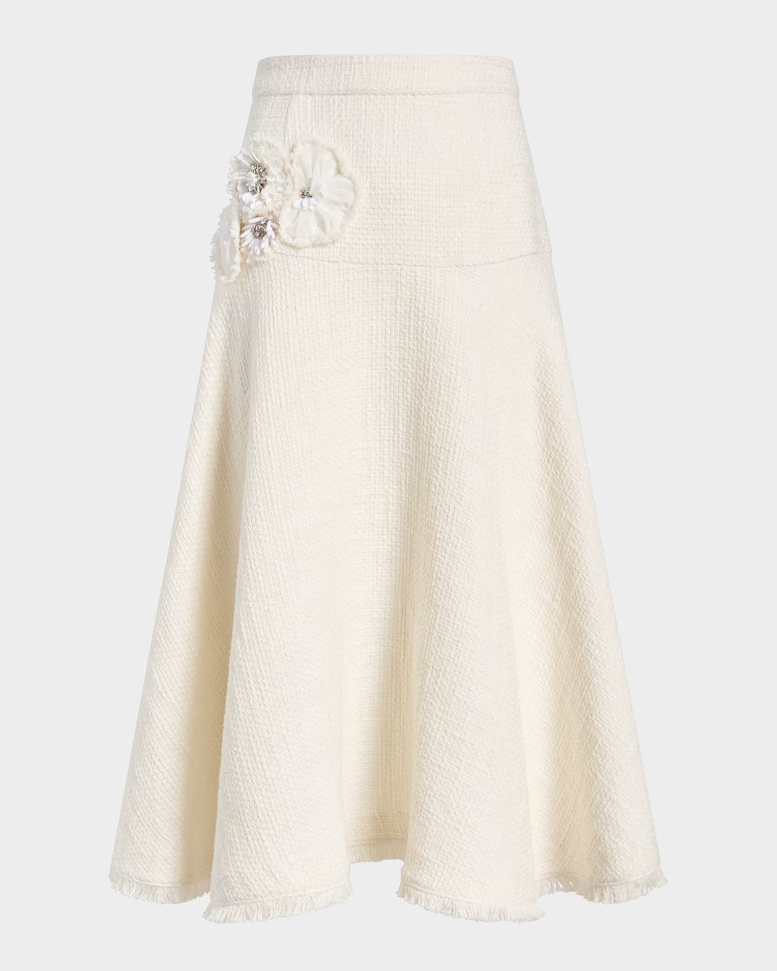 Cinq a Sept Henriette Crunchy Flower Tweed Skirt | Neiman Marcus