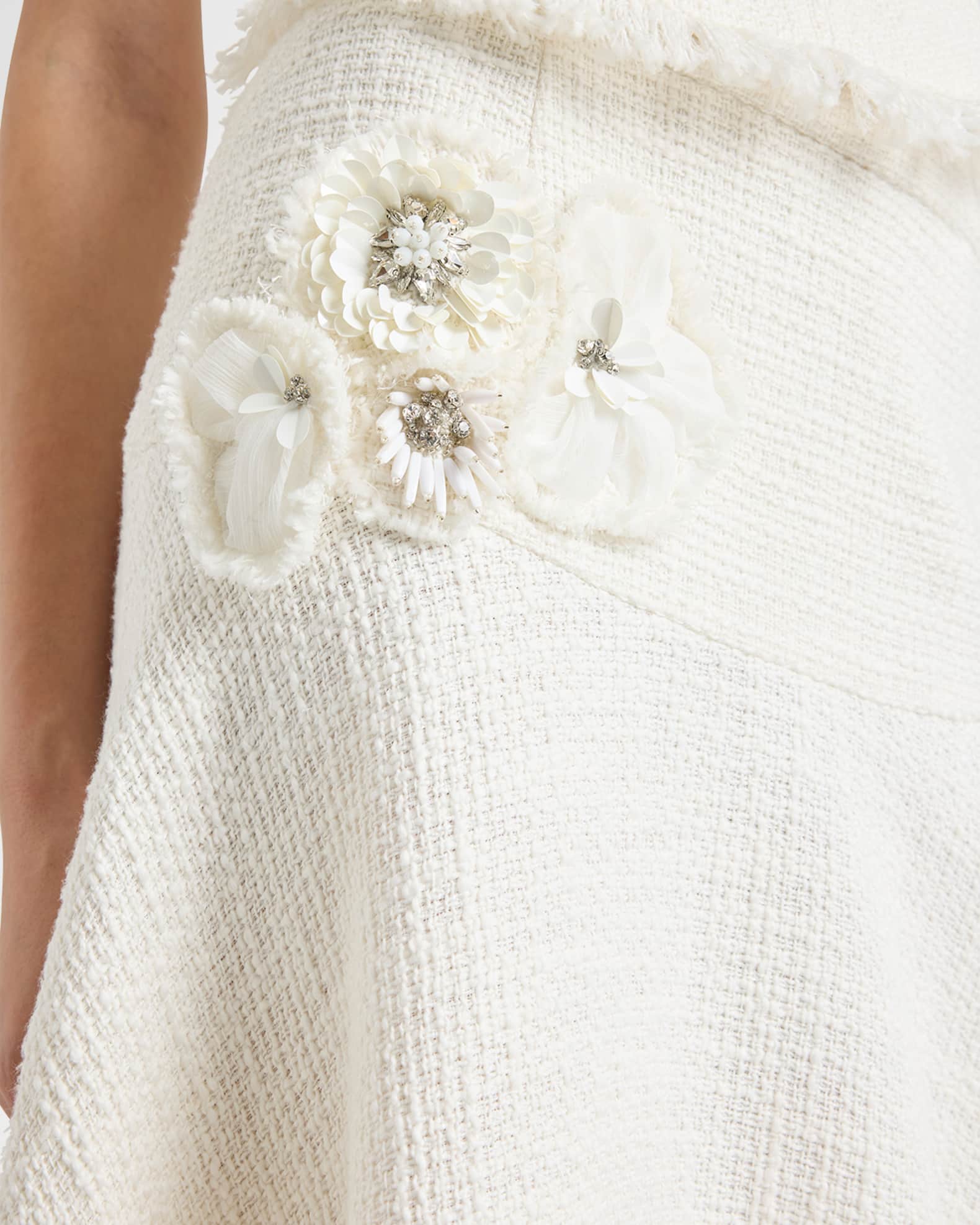Cinq a Sept Henriette Crunchy Flower Tweed Skirt | Neiman Marcus