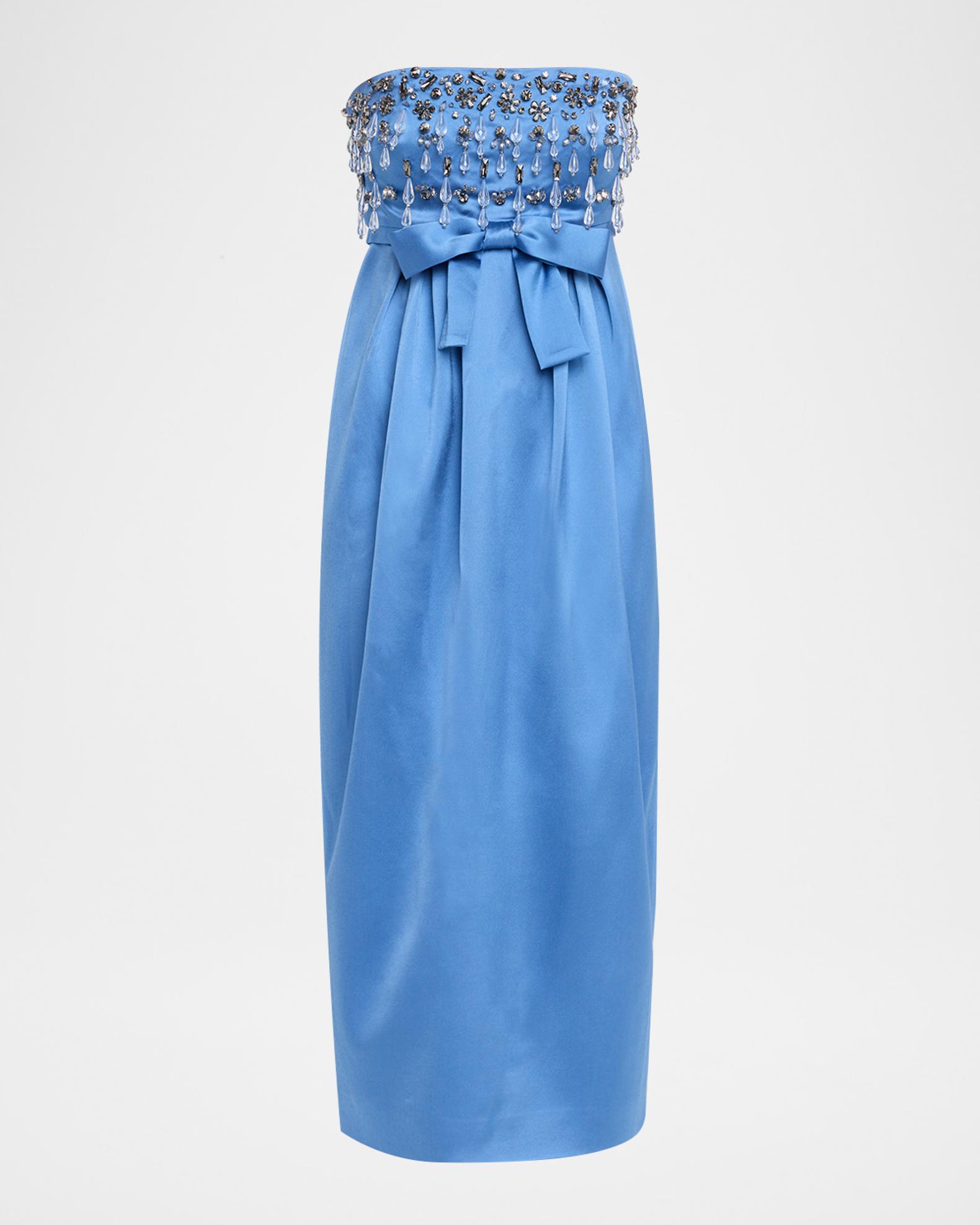 cinq a sept blue sequin dress à Zelina Strapless Gemstone Valentina dress