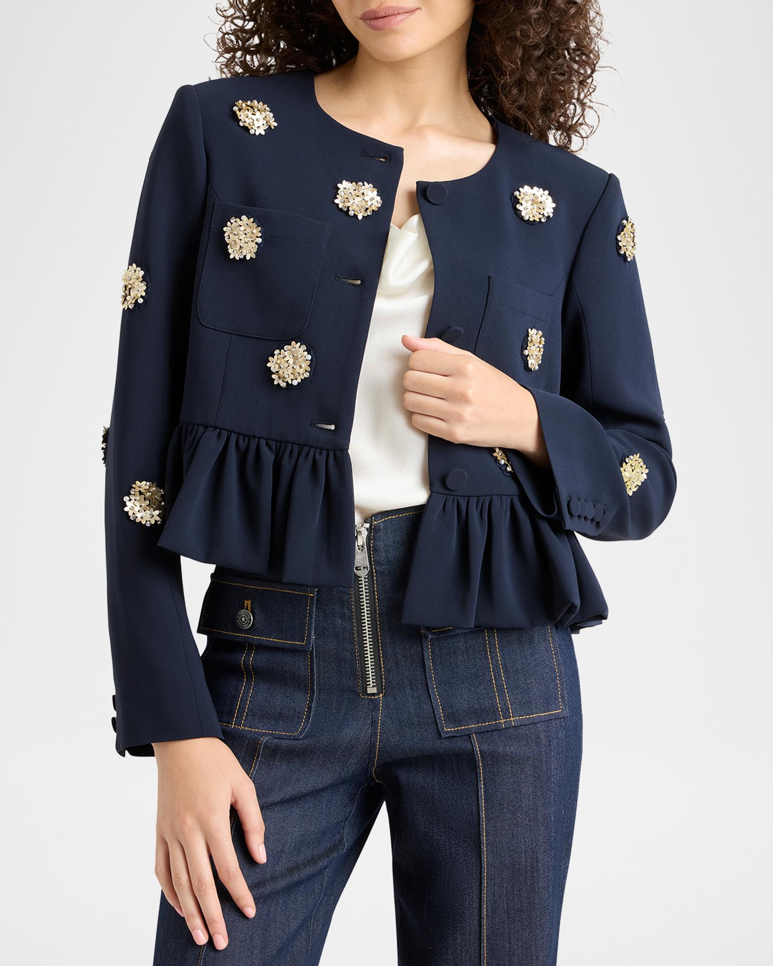 ELLIE フラワージャケットBLACK ELLIE フラワージャケットBLACK CINQ A SEPT | Wildflower Whimsy