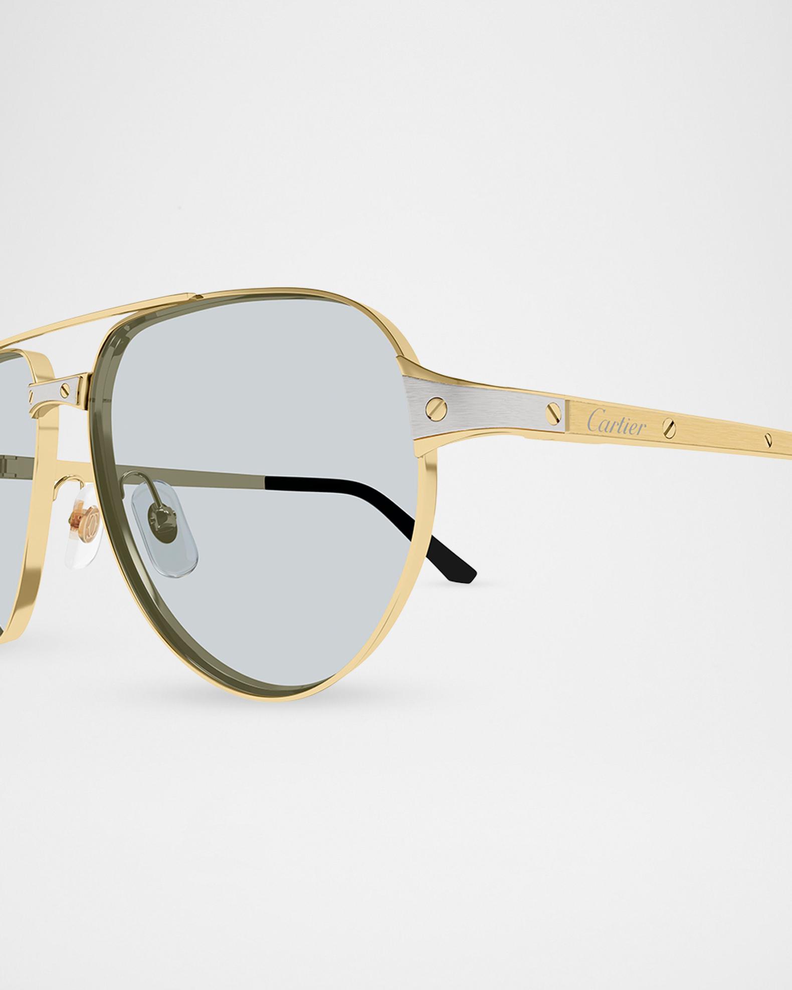 Cartier Men's CT0425S-006 Metal and Acetate Aviator Sunglasses