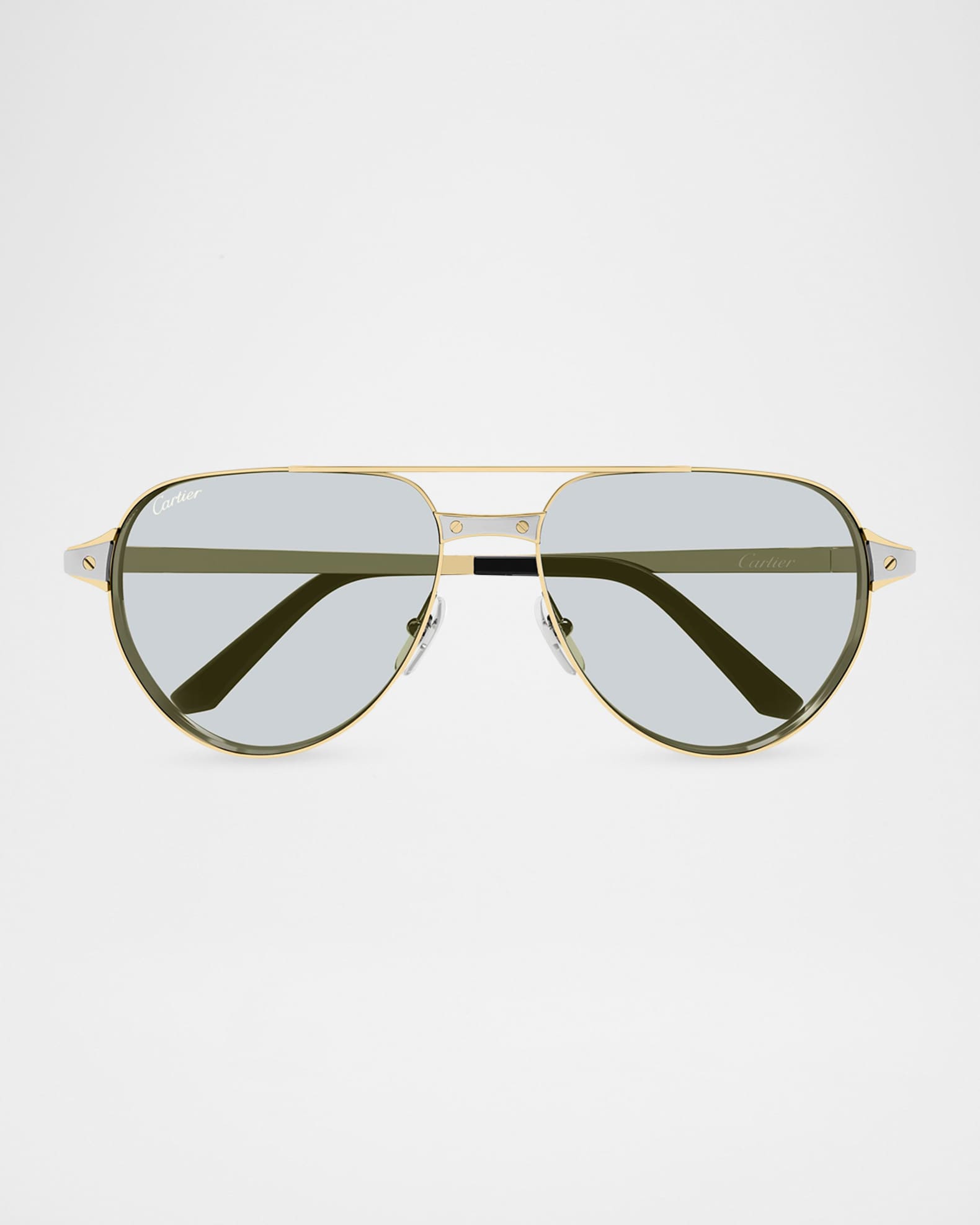Cartier Men's CT0425S-006 Metal and Acetate Aviator Sunglasses