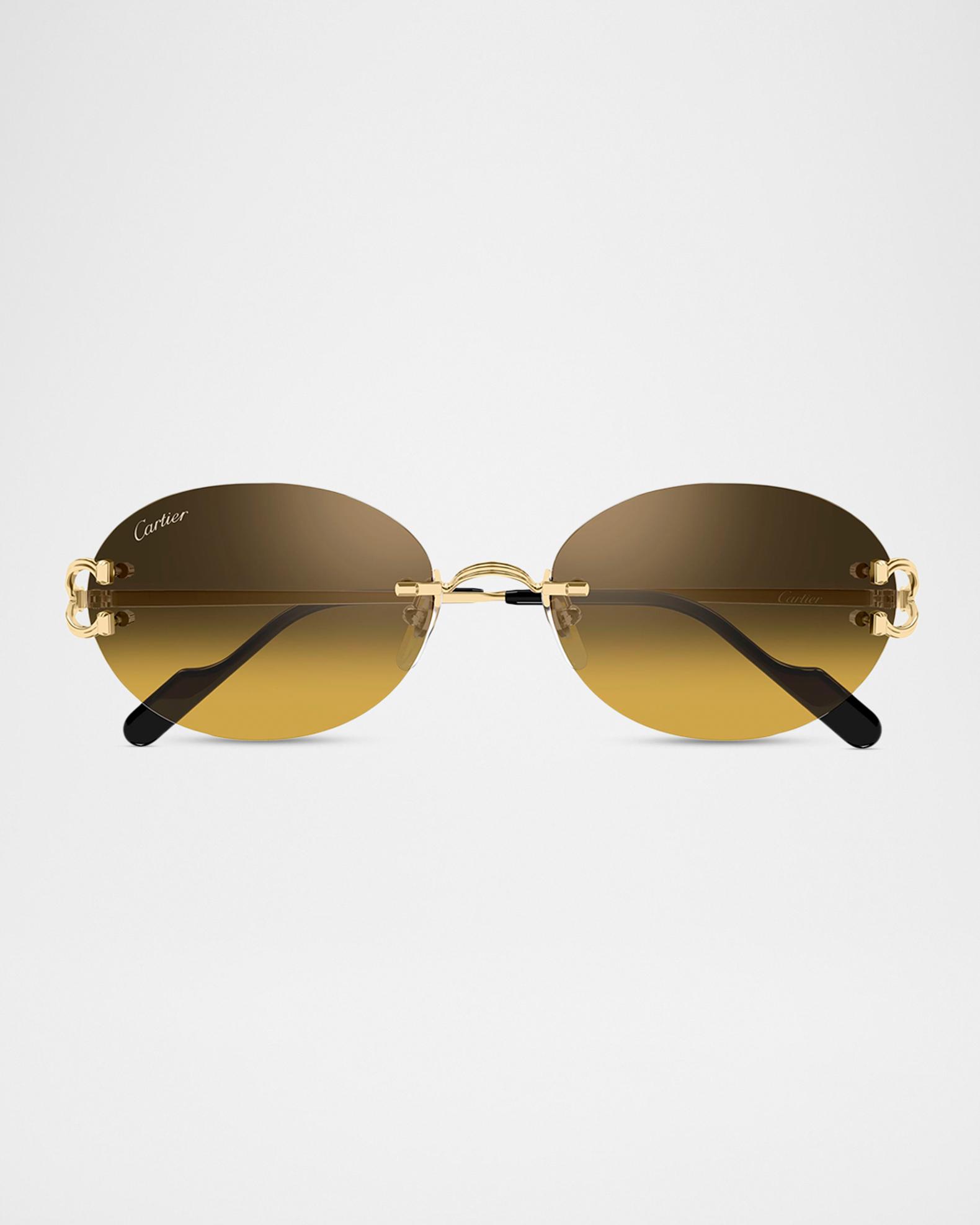 Cartier Men's CT0551S-009 Metal Round Sunglasses | Neiman Marcus