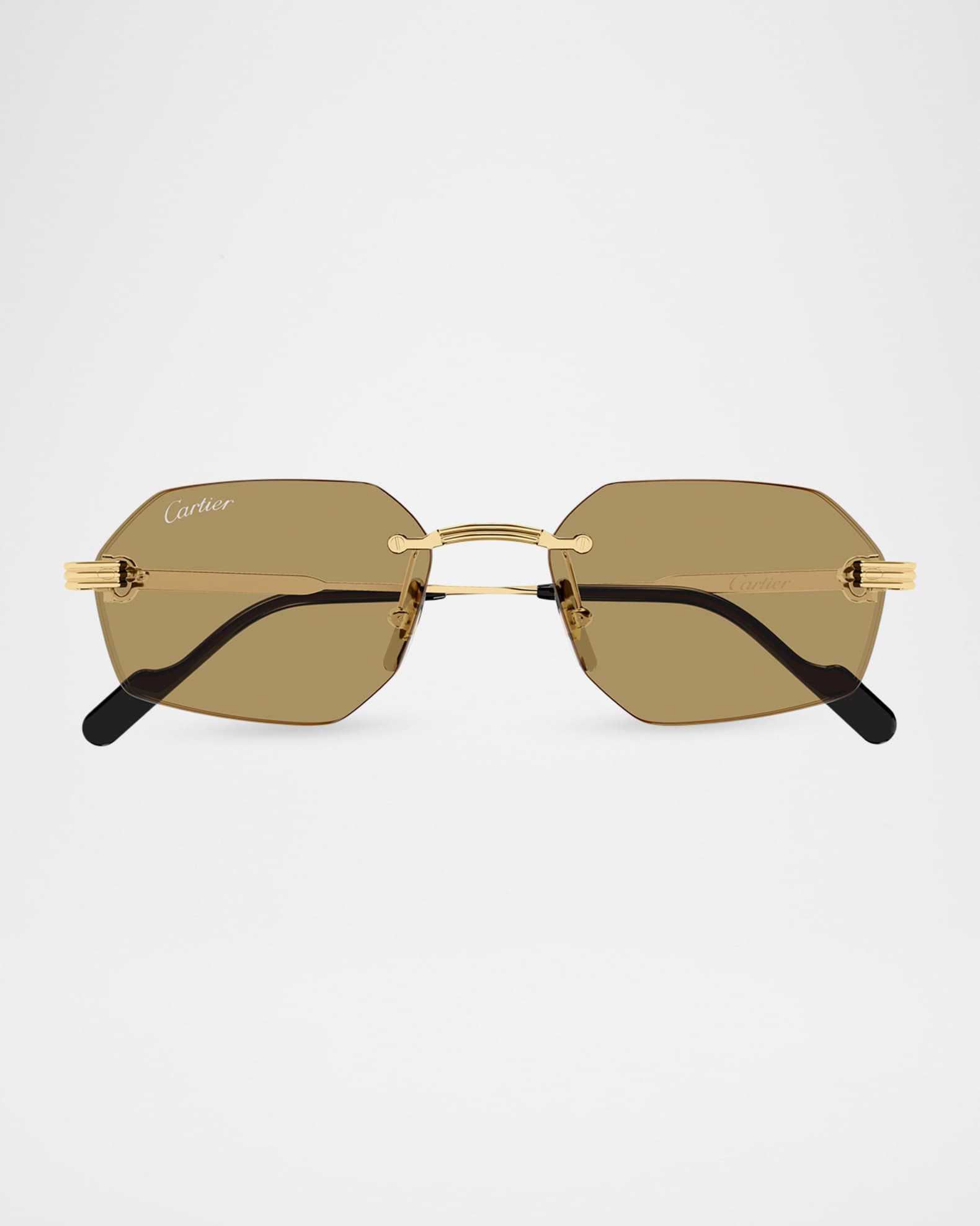 Cartier Men's CT0616S-002 Metal Rectangle Sunglasses | Neiman Marcus