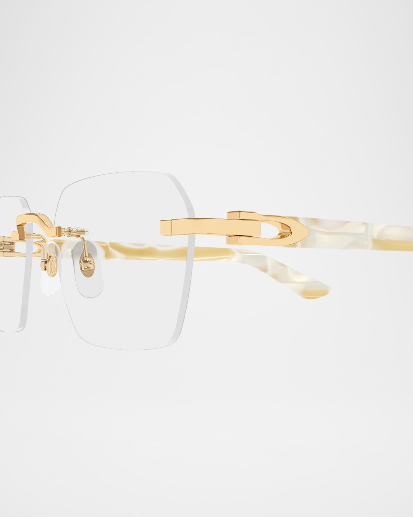 Cartier Men's CT0623O-004 Metal and Acetate Rectangle Eyeglasses