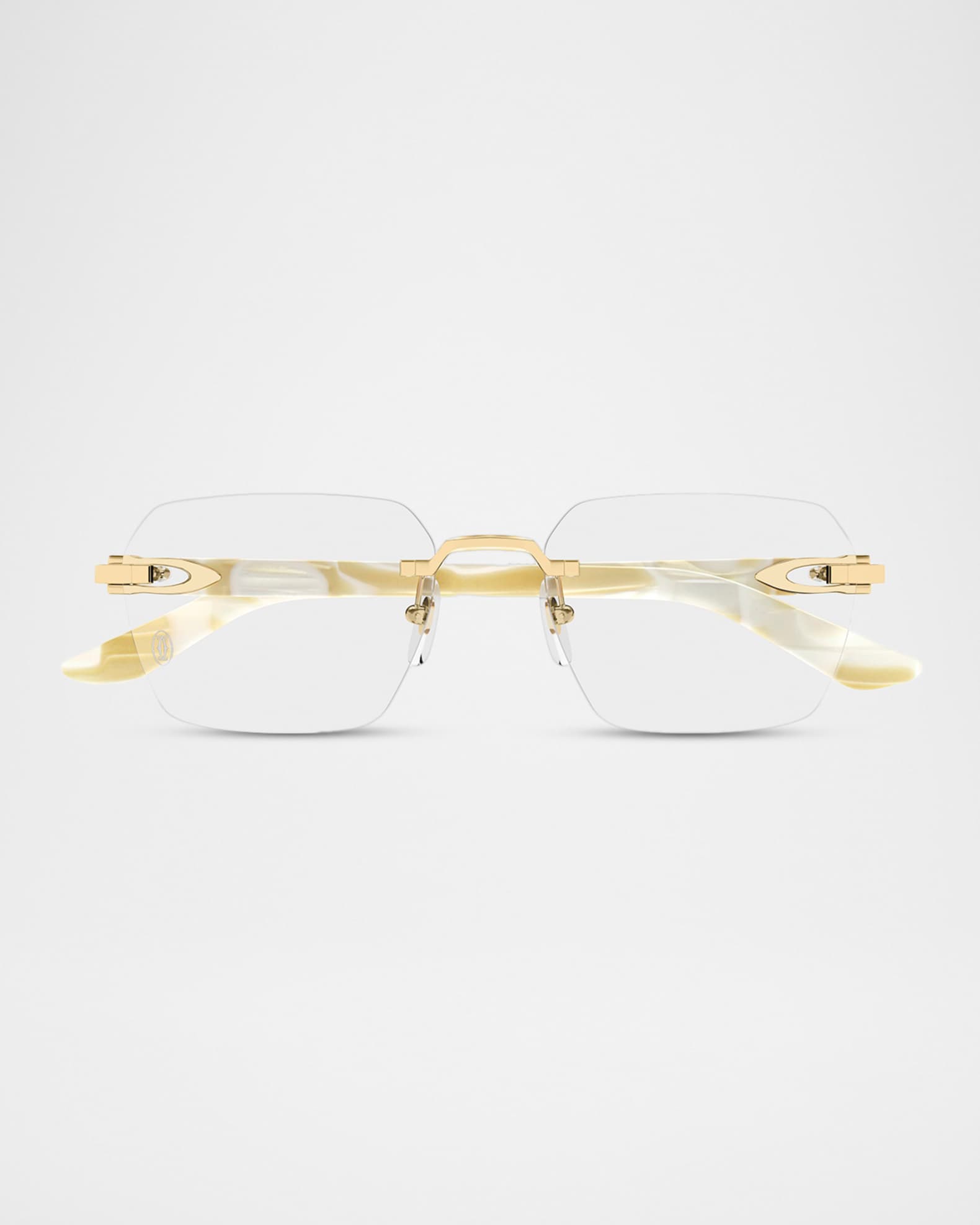 Cartier Men's CT0623O-004 Metal and Acetate Rectangle Eyeglasses