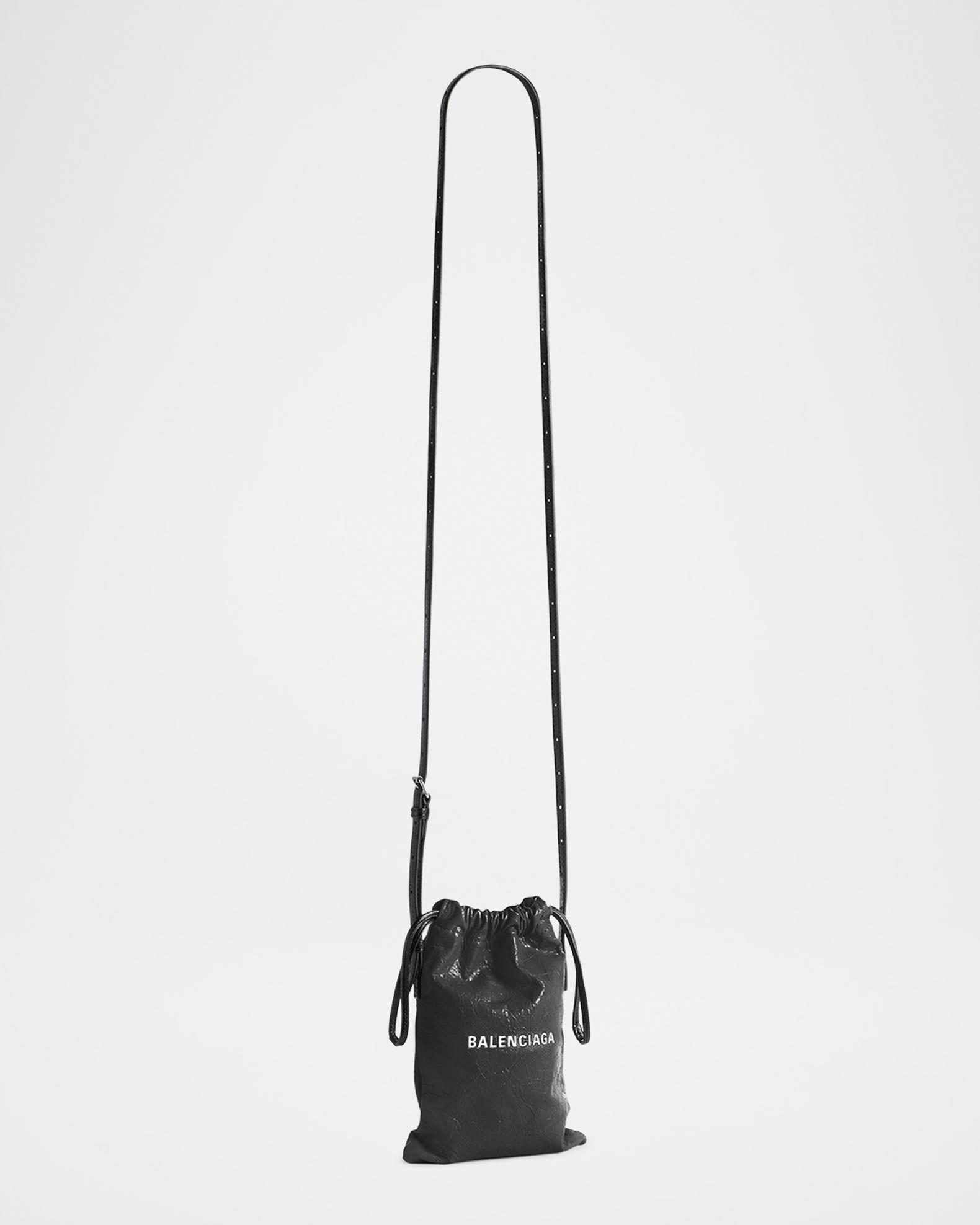 Balenciaga Men's Shopper Phone Holder in Arena Lambskin | Neiman