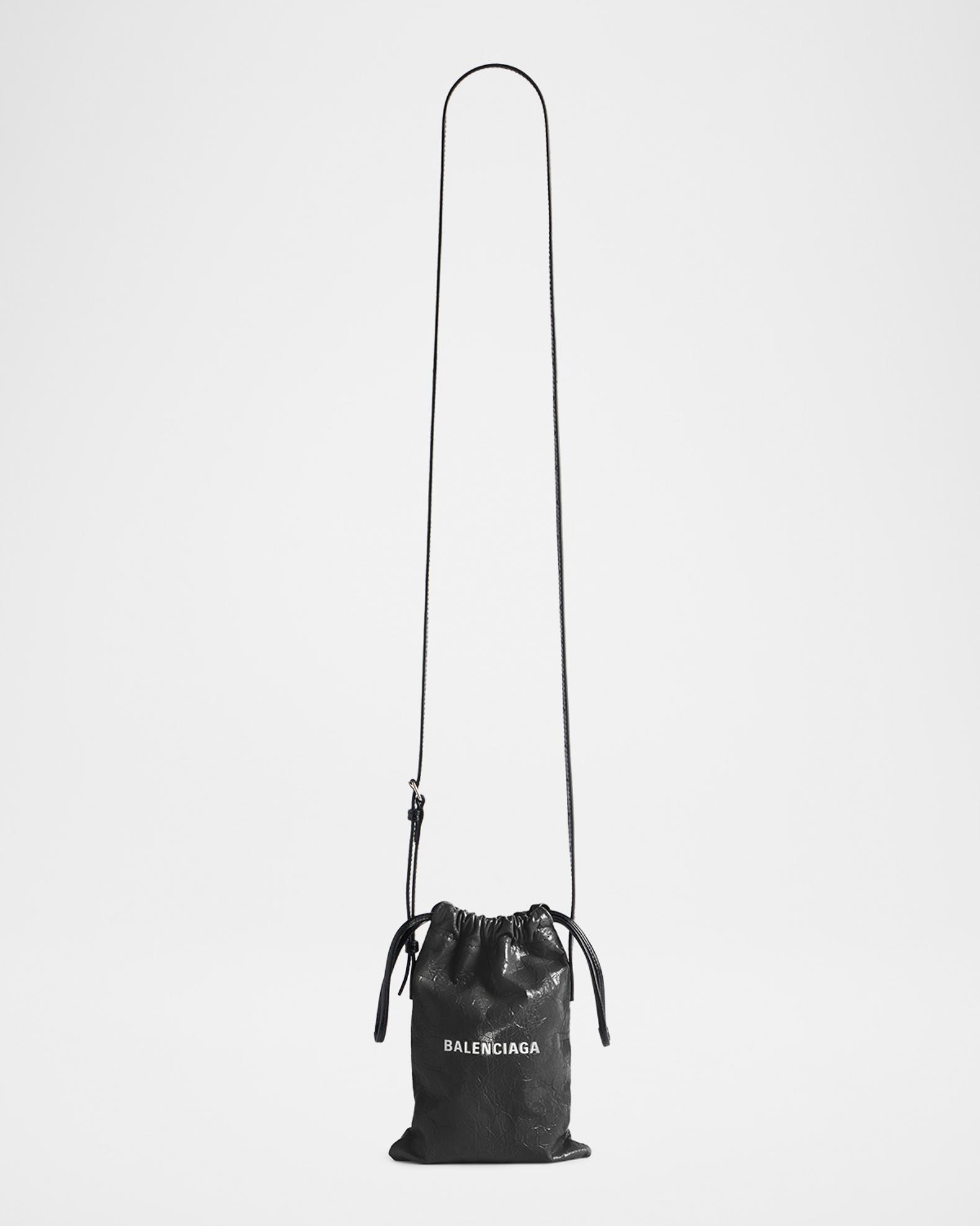 Balenciaga Men's Shopper Phone Holder in Arena Lambskin | Neiman