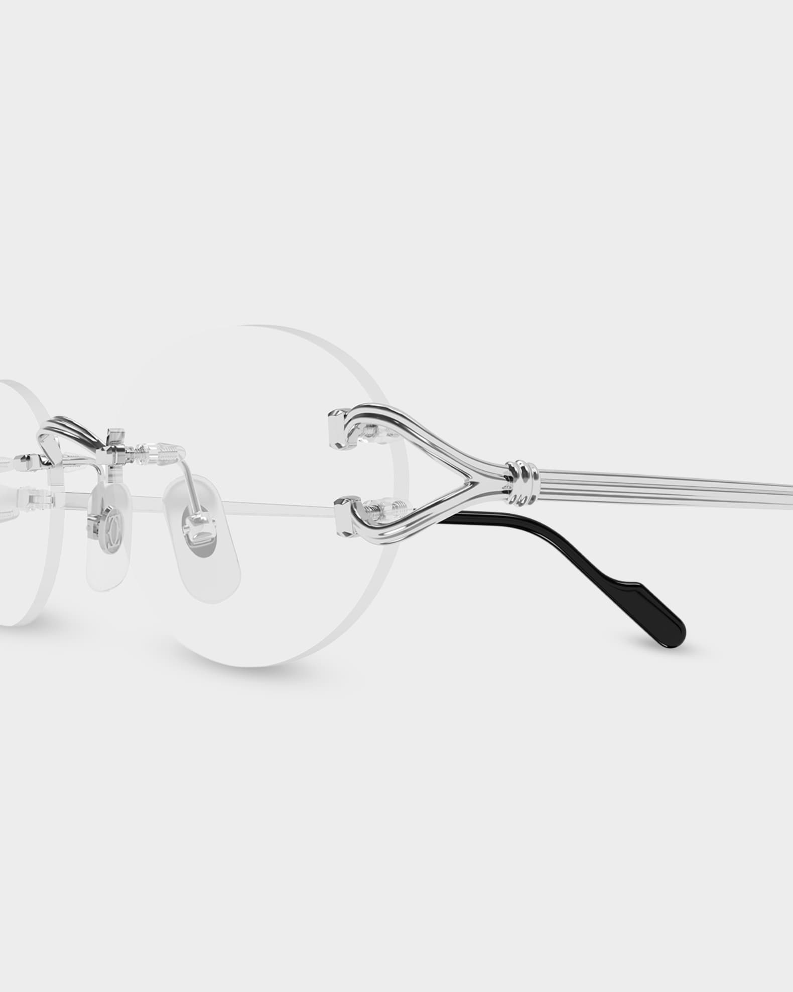 Cartier Men's CT0621O-002 Metal Oval Eyeglasses | Neiman Marcus