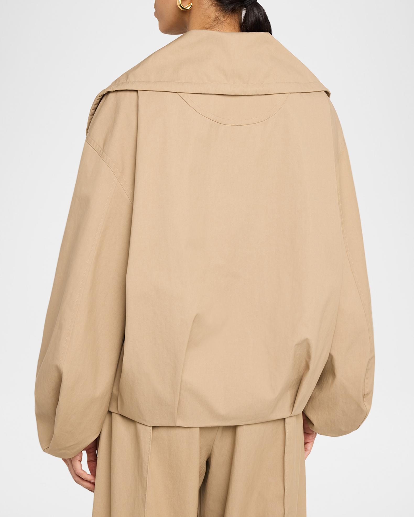 Co Rolled Collar Cotton Twill Oversized Jacket | Neiman Marcus