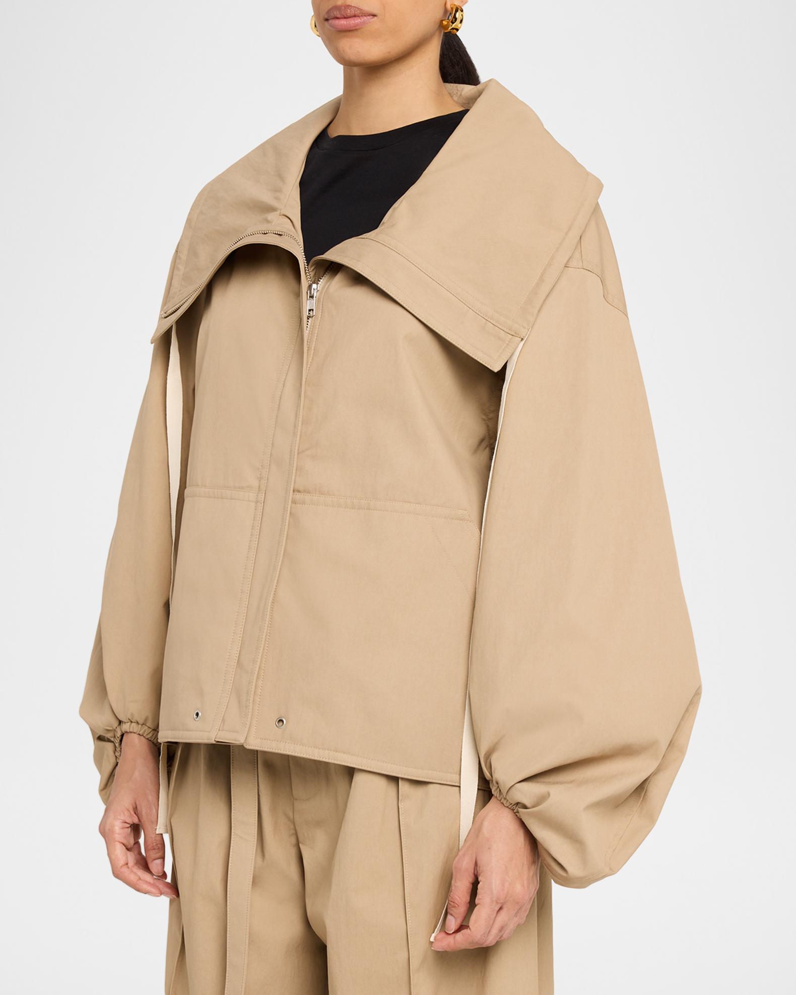 Co Rolled Collar Cotton Twill Oversized Jacket | Neiman Marcus