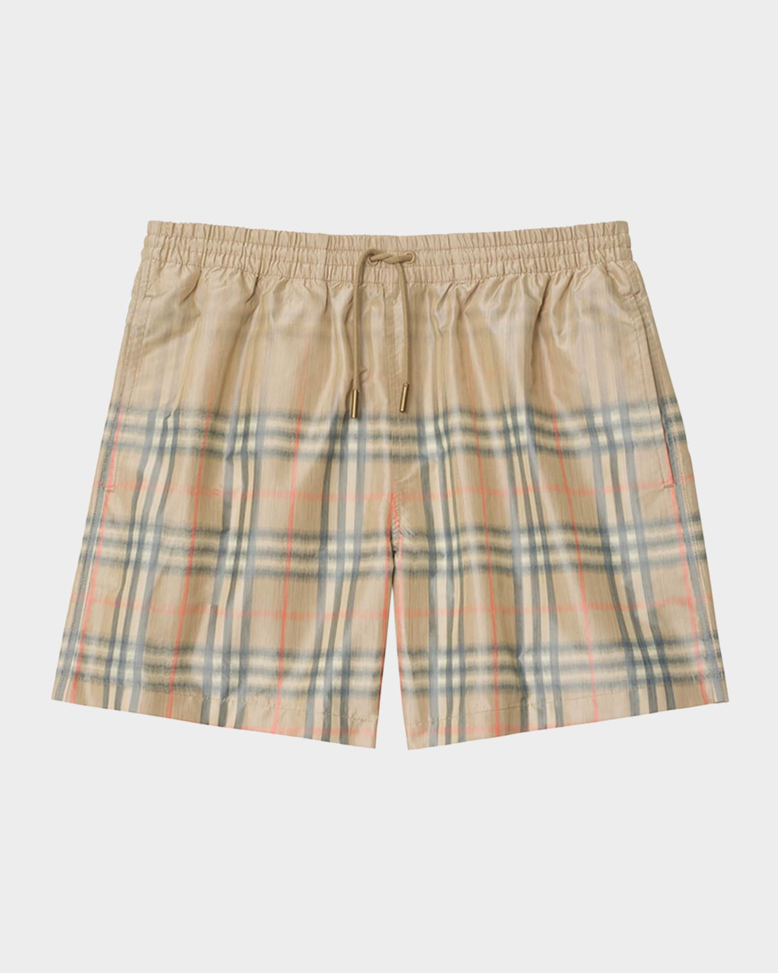 Burberry Men's Gradient Check Swim Shorts | Neiman Marcus