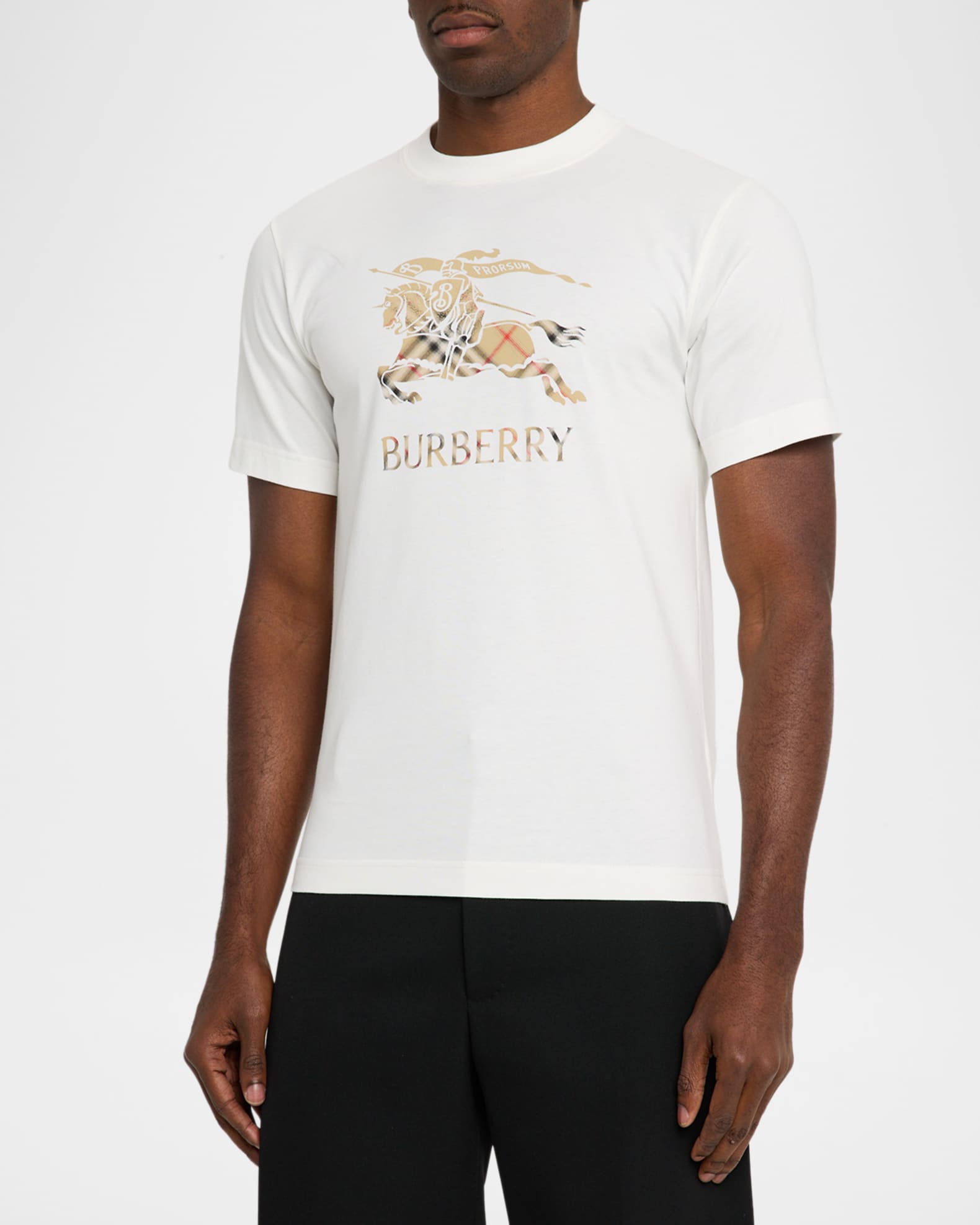 Burberry Men's Check EKD Cotton T-Shirt | Neiman Marcus