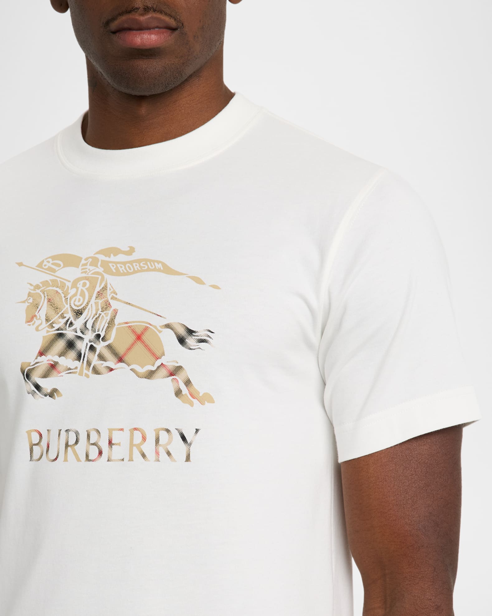 Burberry Men's Check EKD Cotton T-Shirt | Neiman Marcus