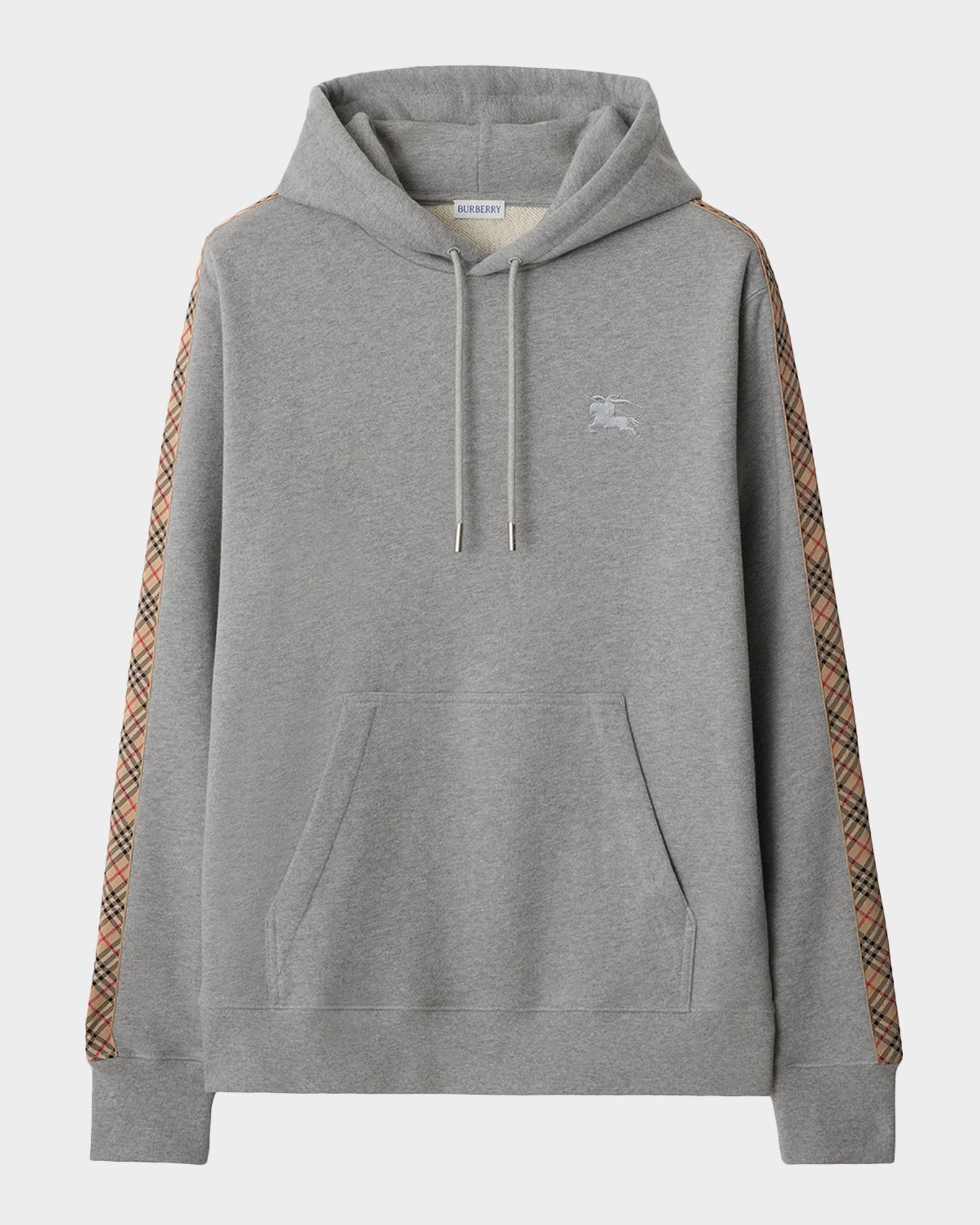Burberry Men's Check-Trim Cotton Hoodie | Neiman Marcus