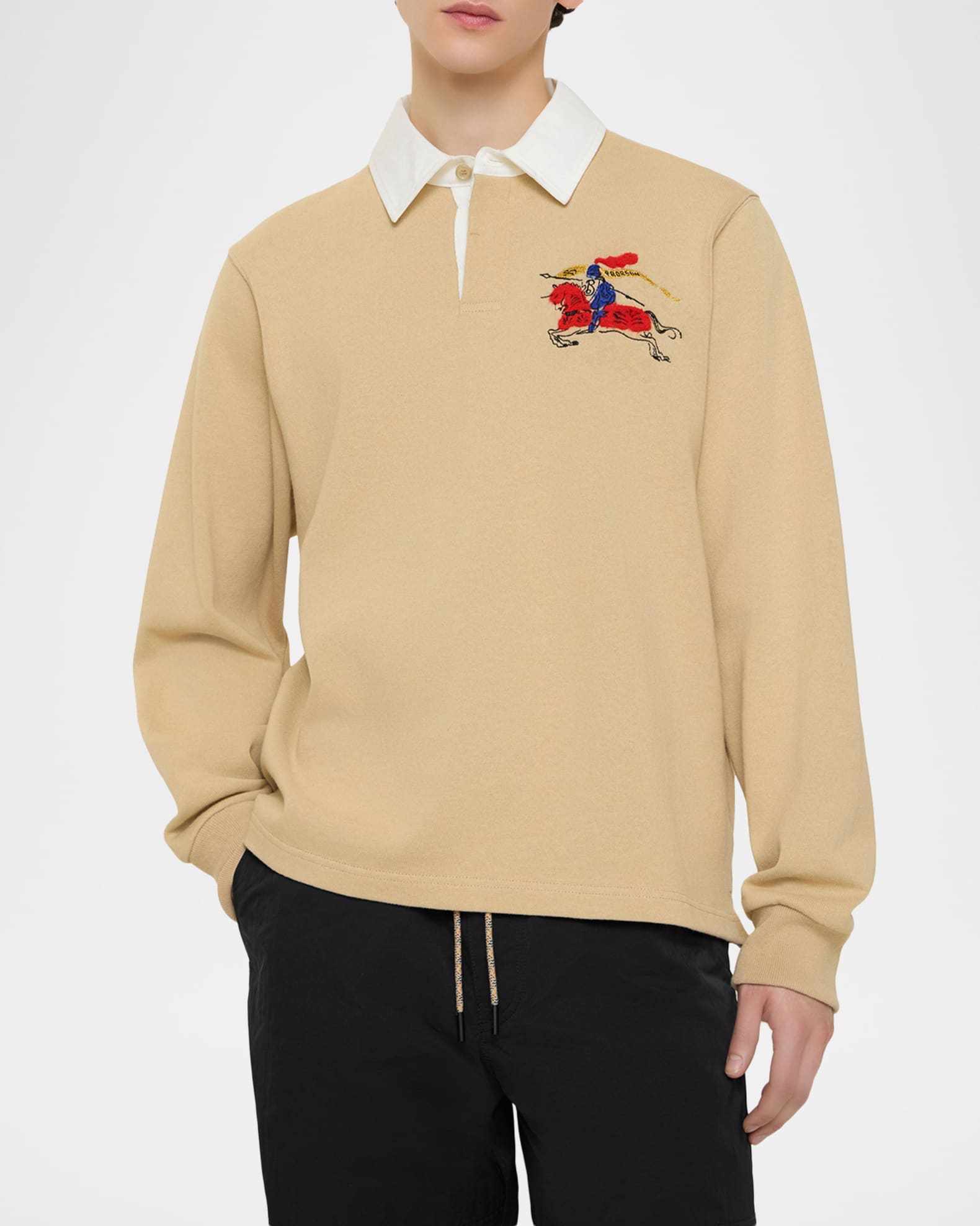Burberry Men's EKD Year of the Horse Cotton Rugby Shirt | Neiman